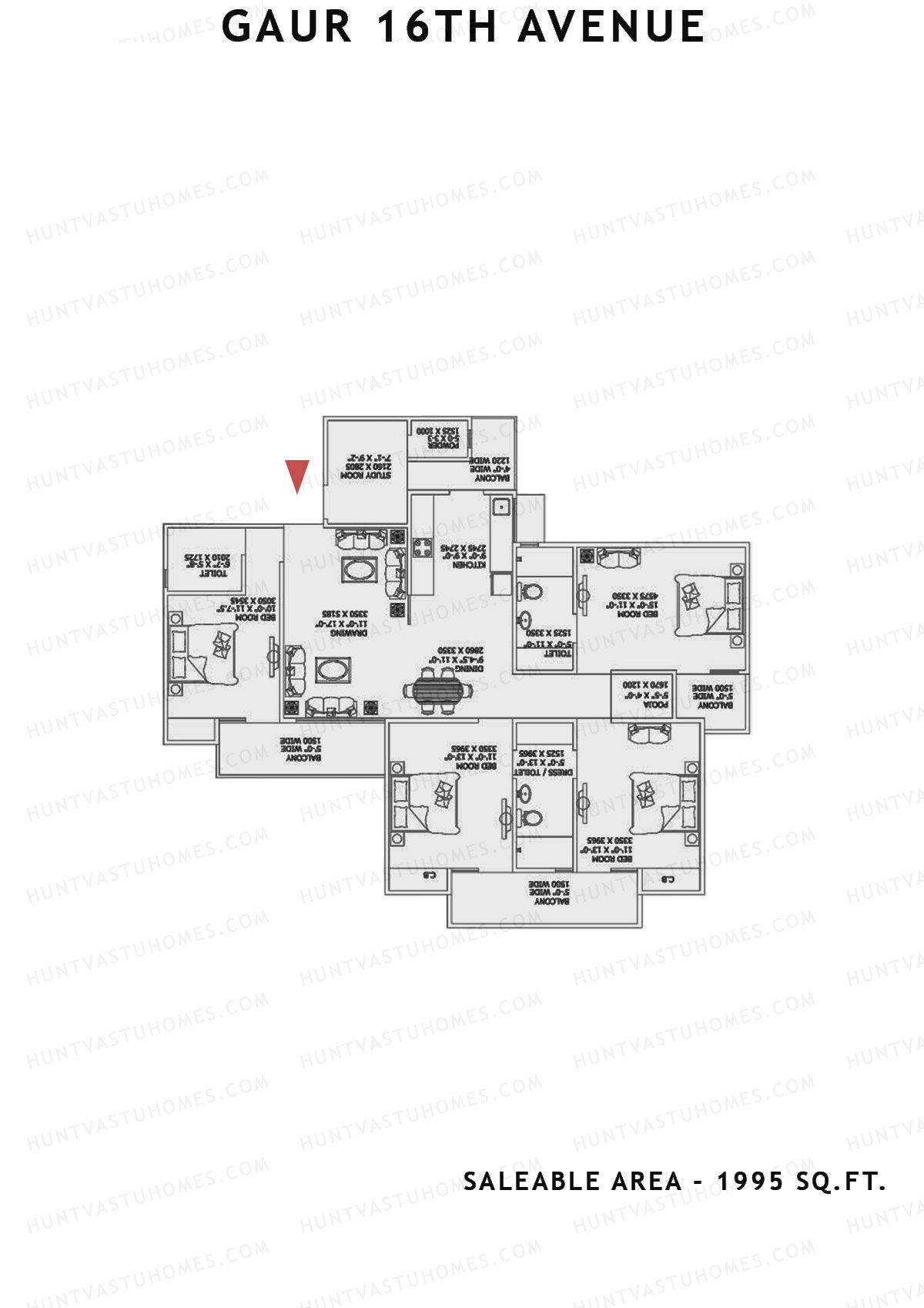 Gaur 16Th Avenue Block A Unit 4 Floor Plan