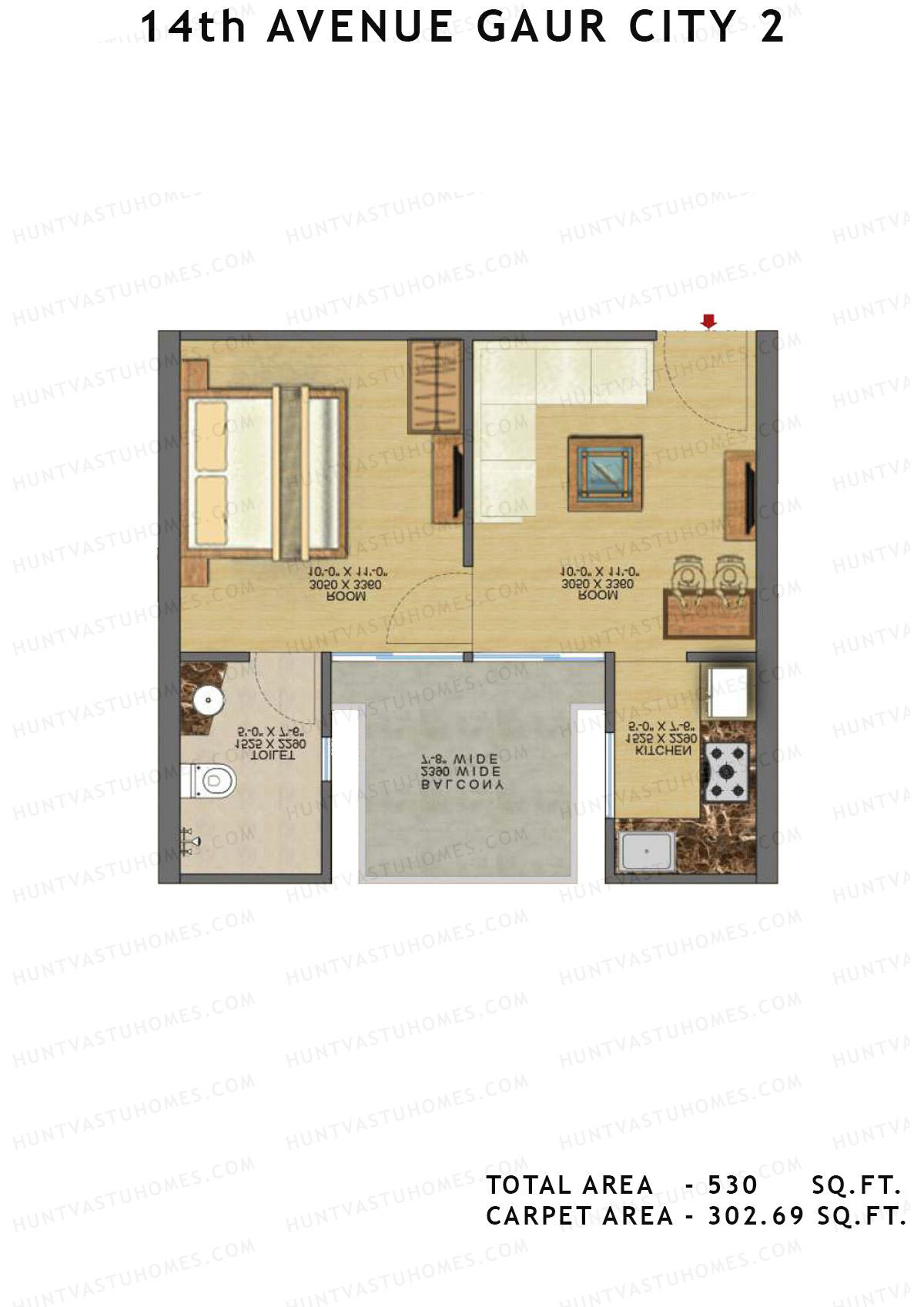 Gaur City 2 14Th Avenue BLOCK U Unit 174, 176, 178, 180 Floor Plan