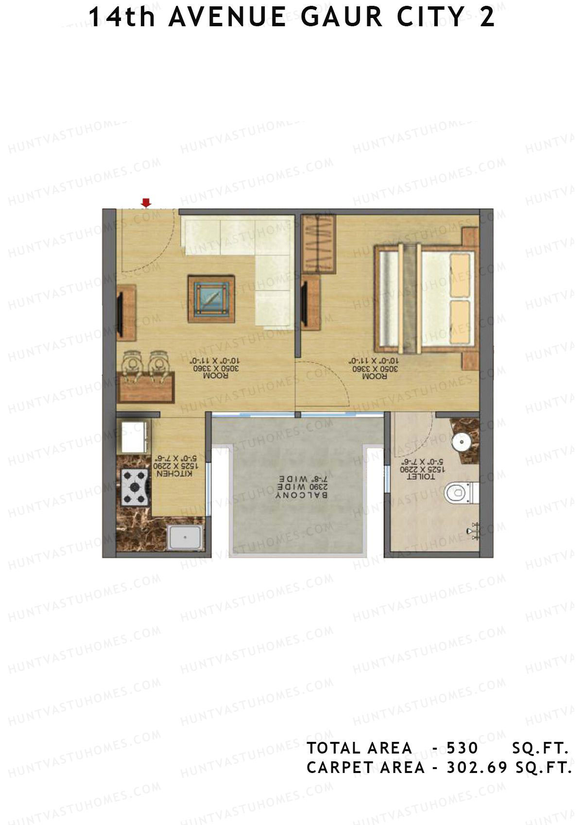 Gaur City 2 14Th Avenue BLOCK U Unit 175, 177, 179 Floor Plan