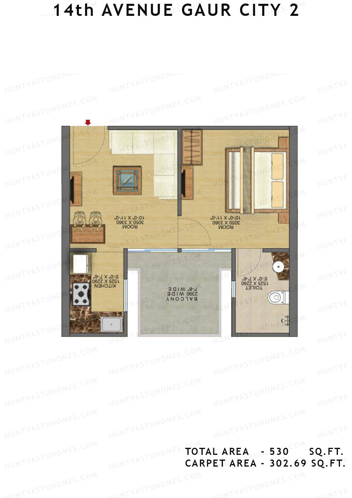 Gaur City 2 14Th Avenue BLOCK V Unit 185, 188, 198, 200 Floor Plan