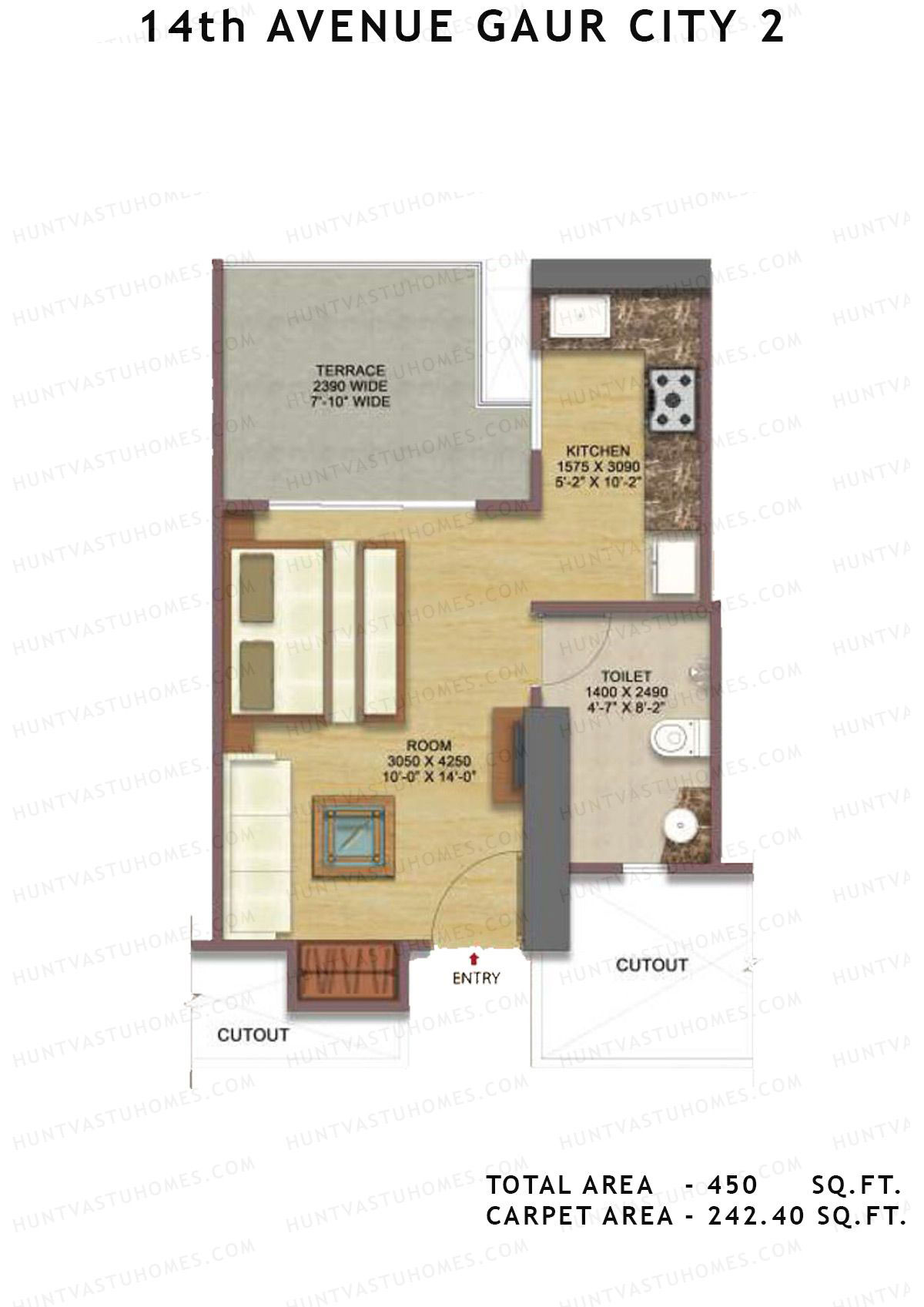 Gaur City 2 14Th Avenue BLOCK V Unit 190 Floor Plan