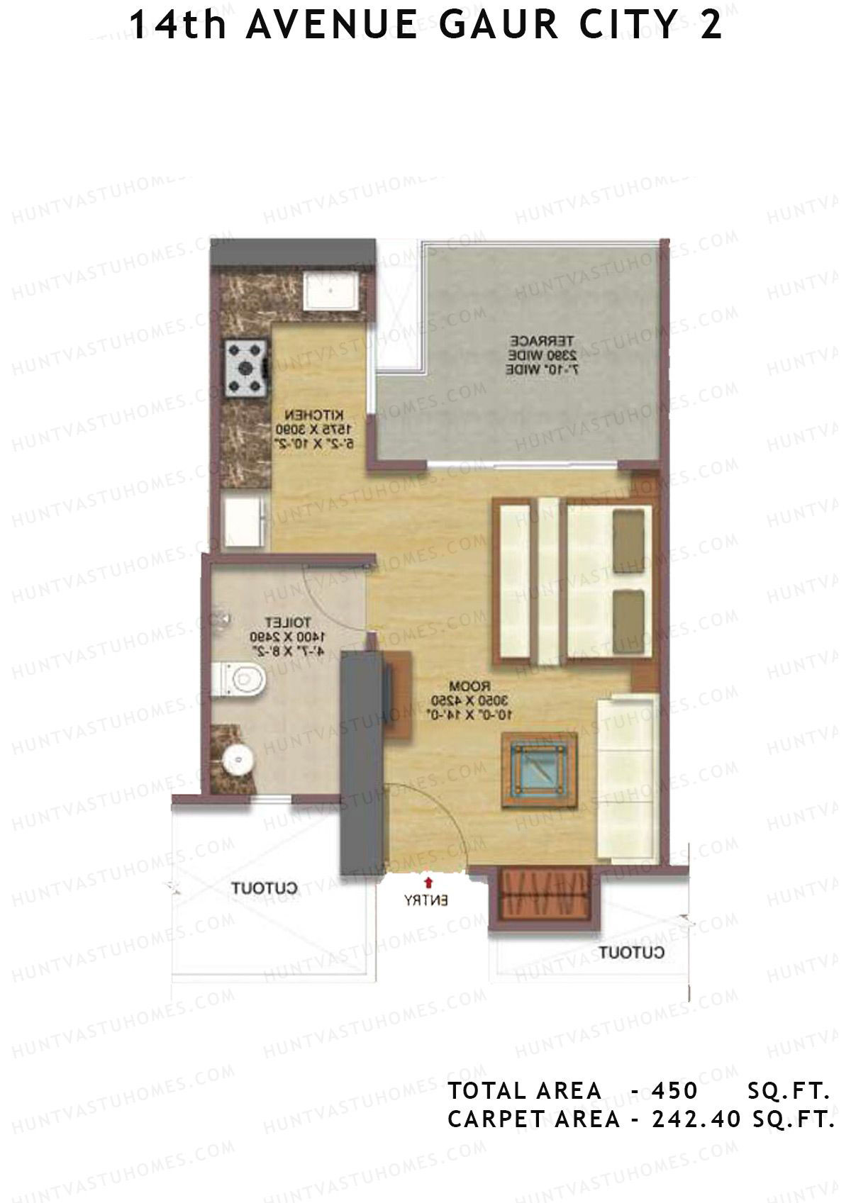 Gaur City 2 14Th Avenue BLOCK V Unit 191 Floor Plan