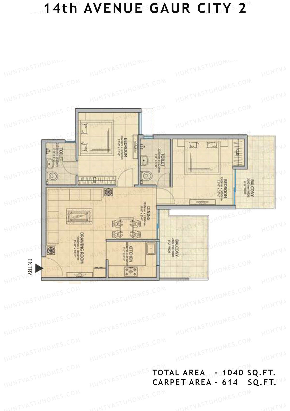 Gaur City 2 14Th Avenue BLOCK C Unit 18, 24 Floor Plan