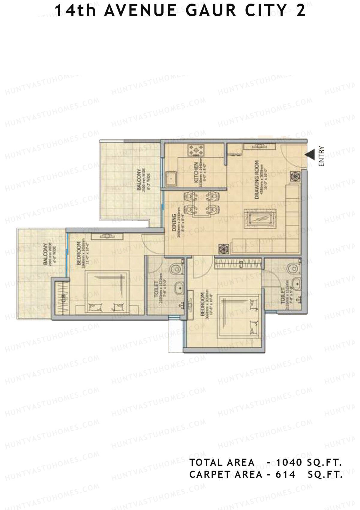 Gaur City 2 14Th Avenue BLOCK C Unit 20, 22 Floor Plan