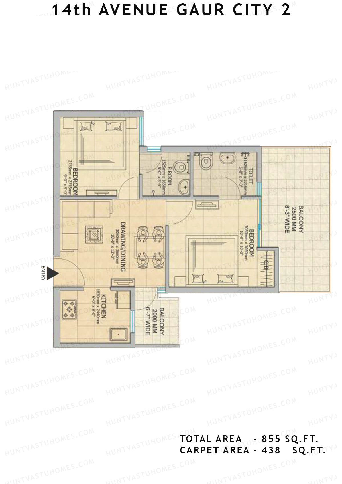 Gaur City 2 14Th Avenue BLOCK D Unit 26, 32 Floor Plan