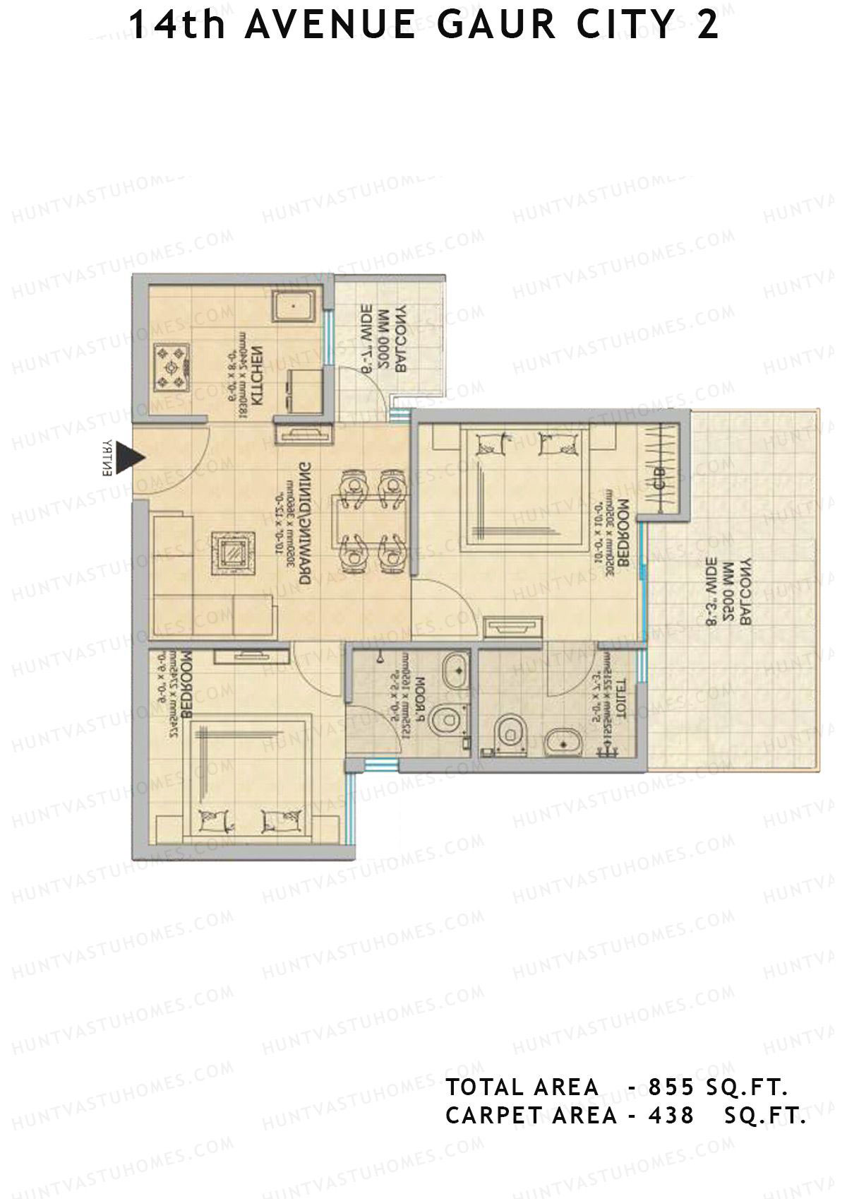 Gaur City 2 14Th Avenue BLOCK D Unit 27, 33 Floor Plan