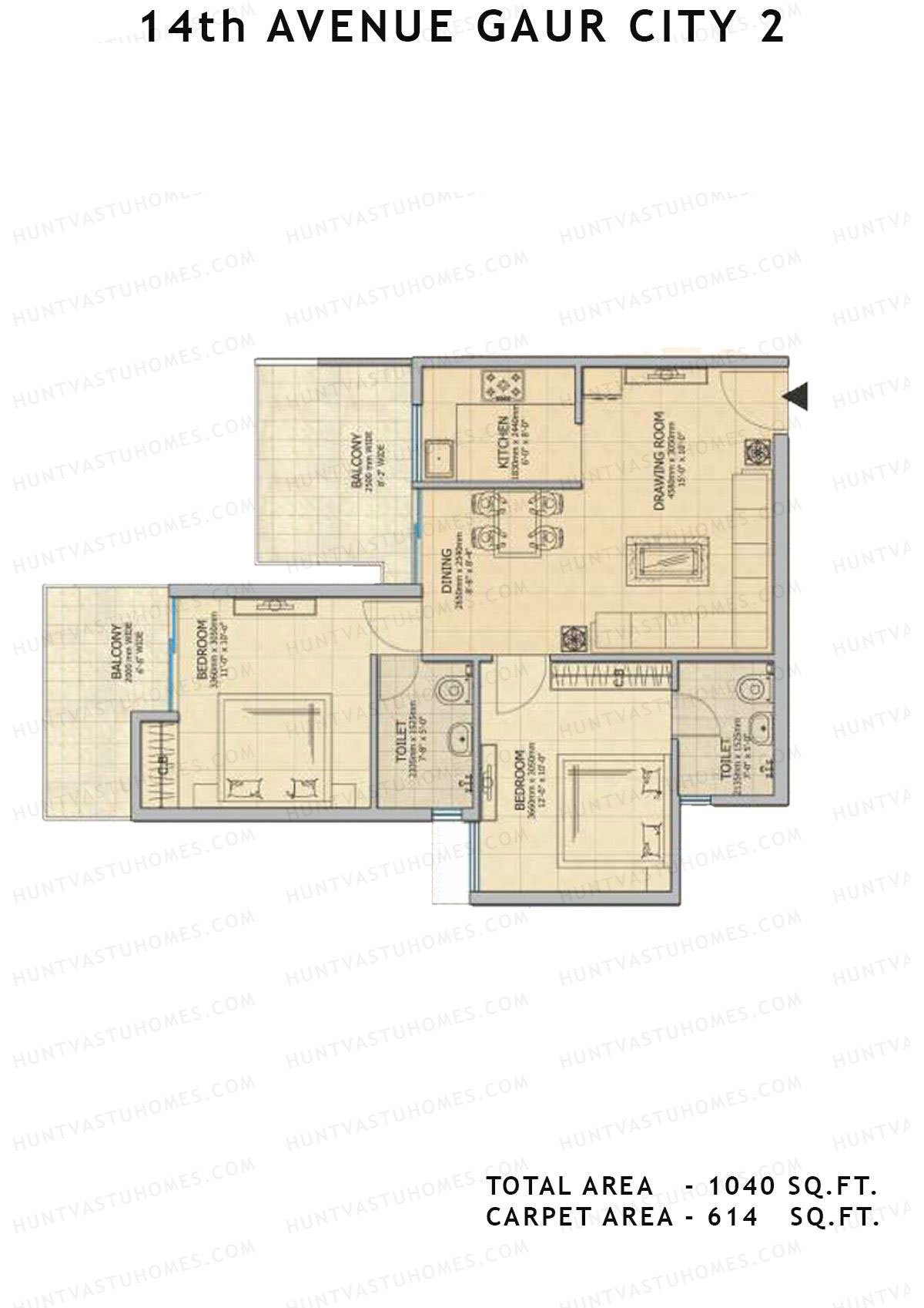 Gaur City 2 14Th Avenue BLOCK H Unit 60, 62 Floor Plan