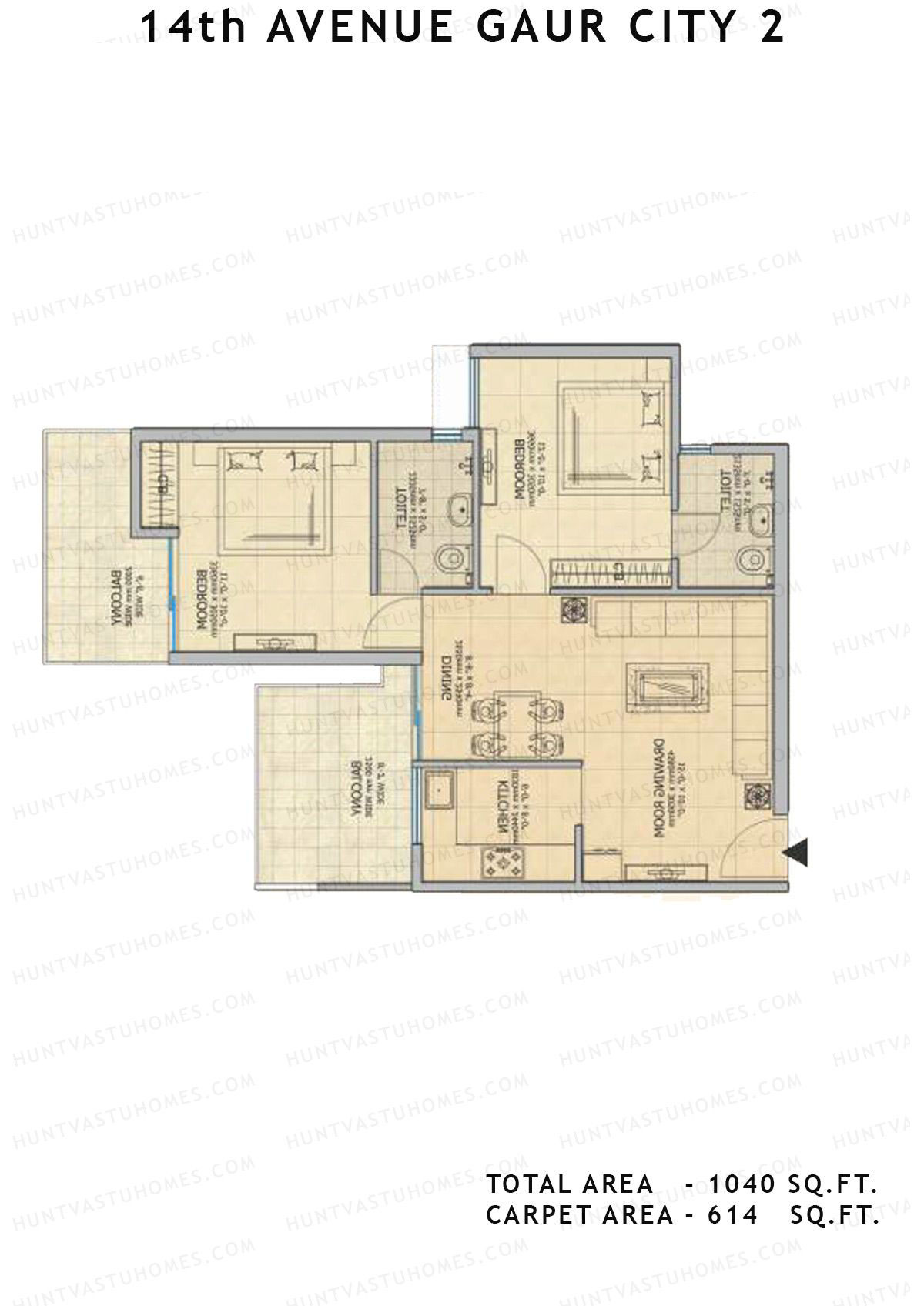 Gaur City 2 14Th Avenue BLOCK H Unit 61, 63 Floor Plan