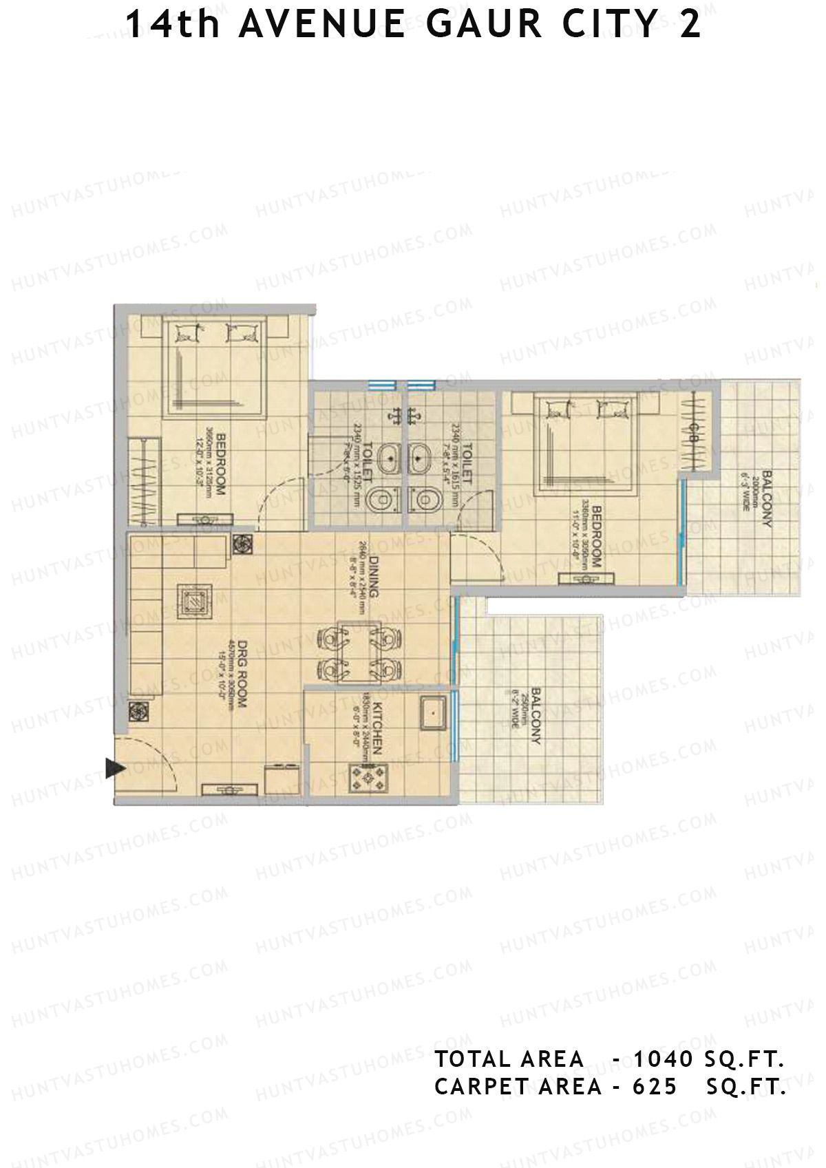 Gaur City 2 14Th Avenue BLOCK J Unit 74 Floor Plan