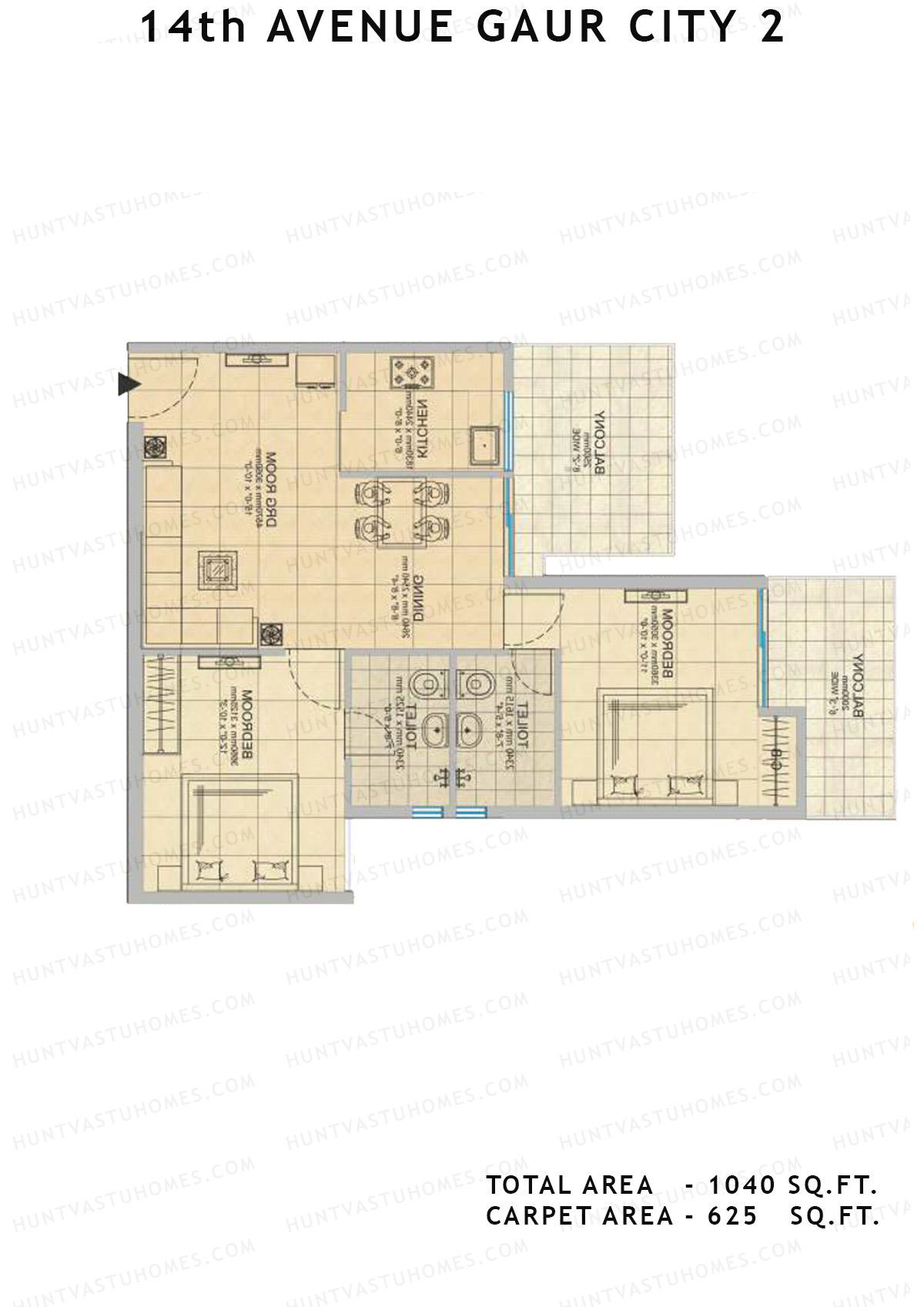 Gaur City 2 14Th Avenue BLOCK J Unit 75 Floor Plan