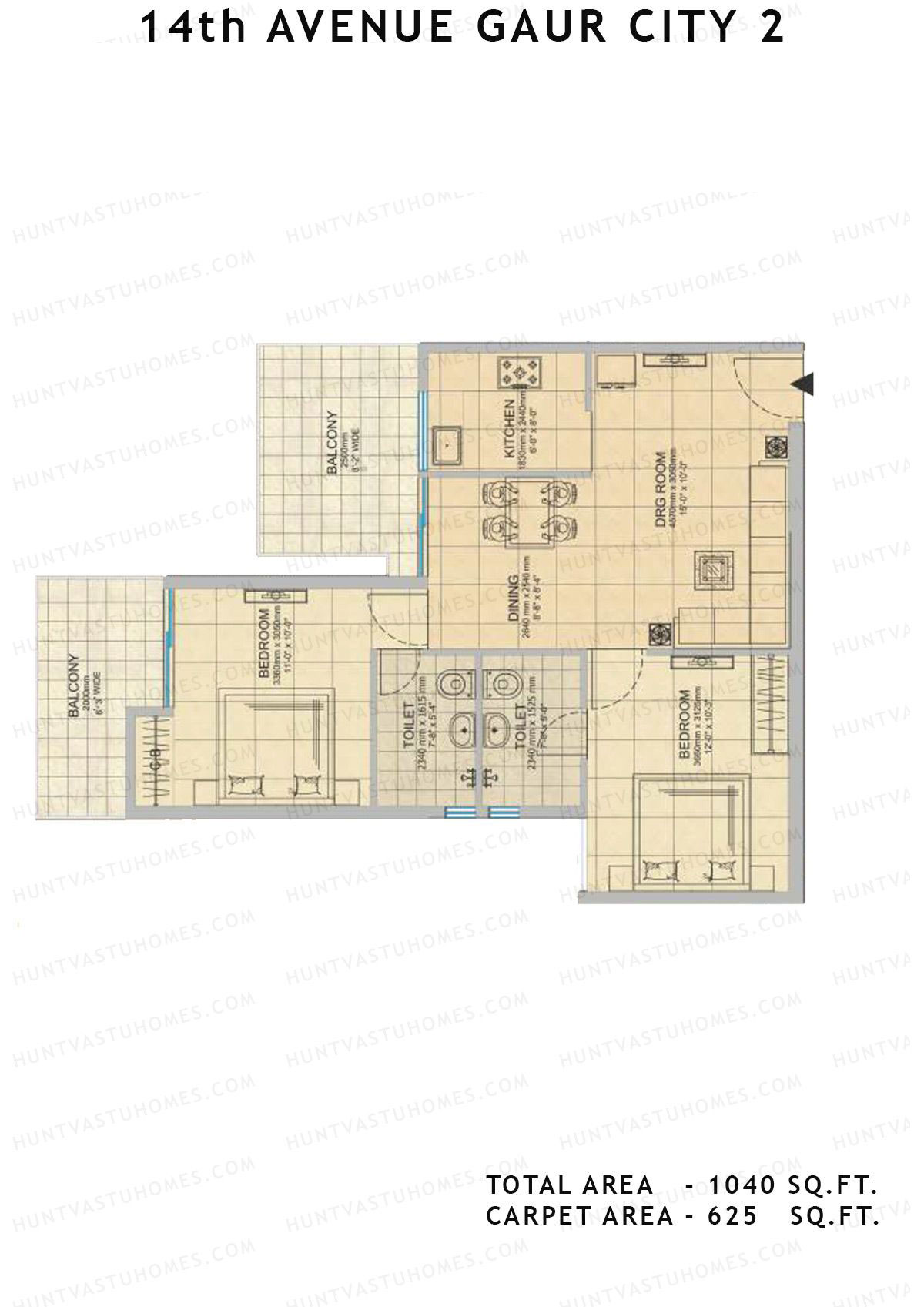 Gaur City 2 14Th Avenue BLOCK J Unit 76 Floor Plan
