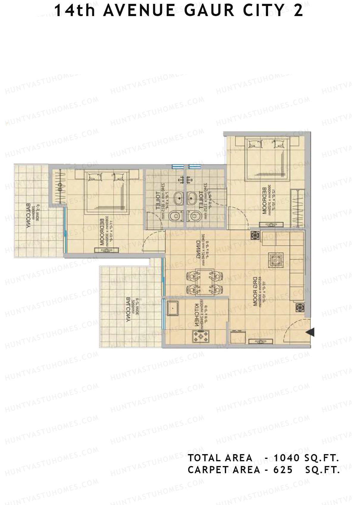 Gaur City 2 14Th Avenue BLOCK J Unit 77 Floor Plan