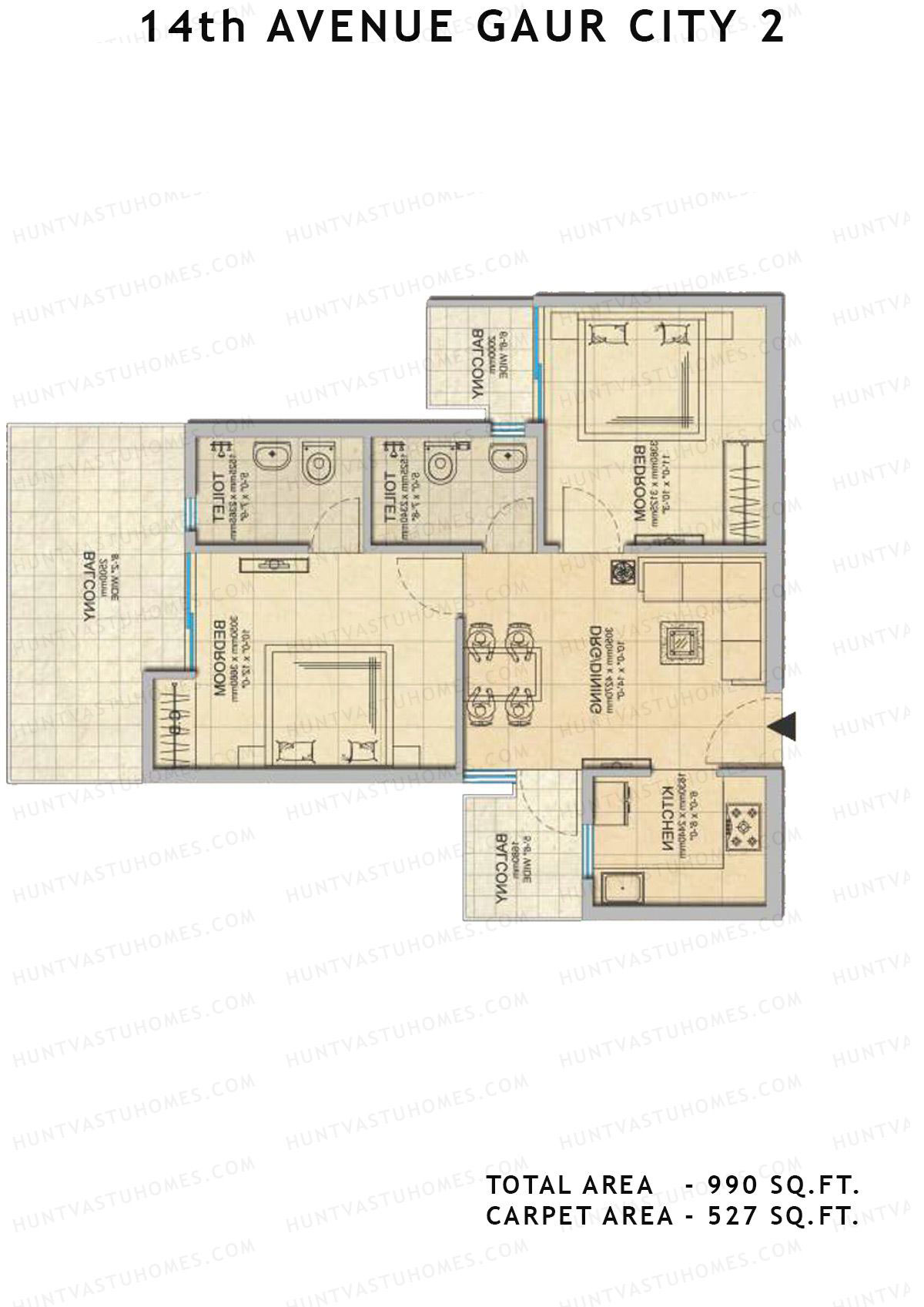 Gaur City 2 14Th Avenue BLOCK J Unit 78 Floor Plan
