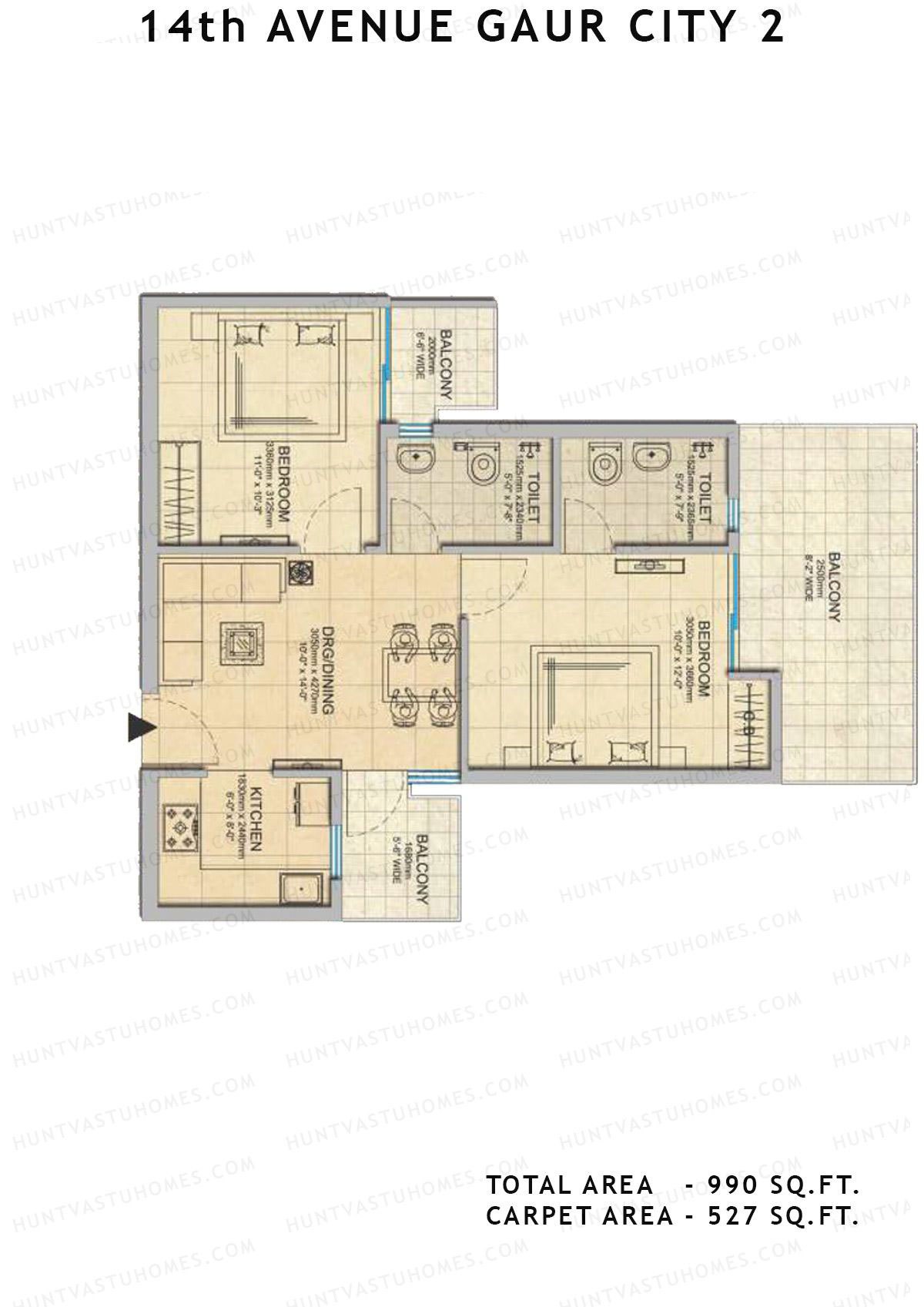 Gaur City 2 14Th Avenue BLOCK J Unit 81 Floor Plan