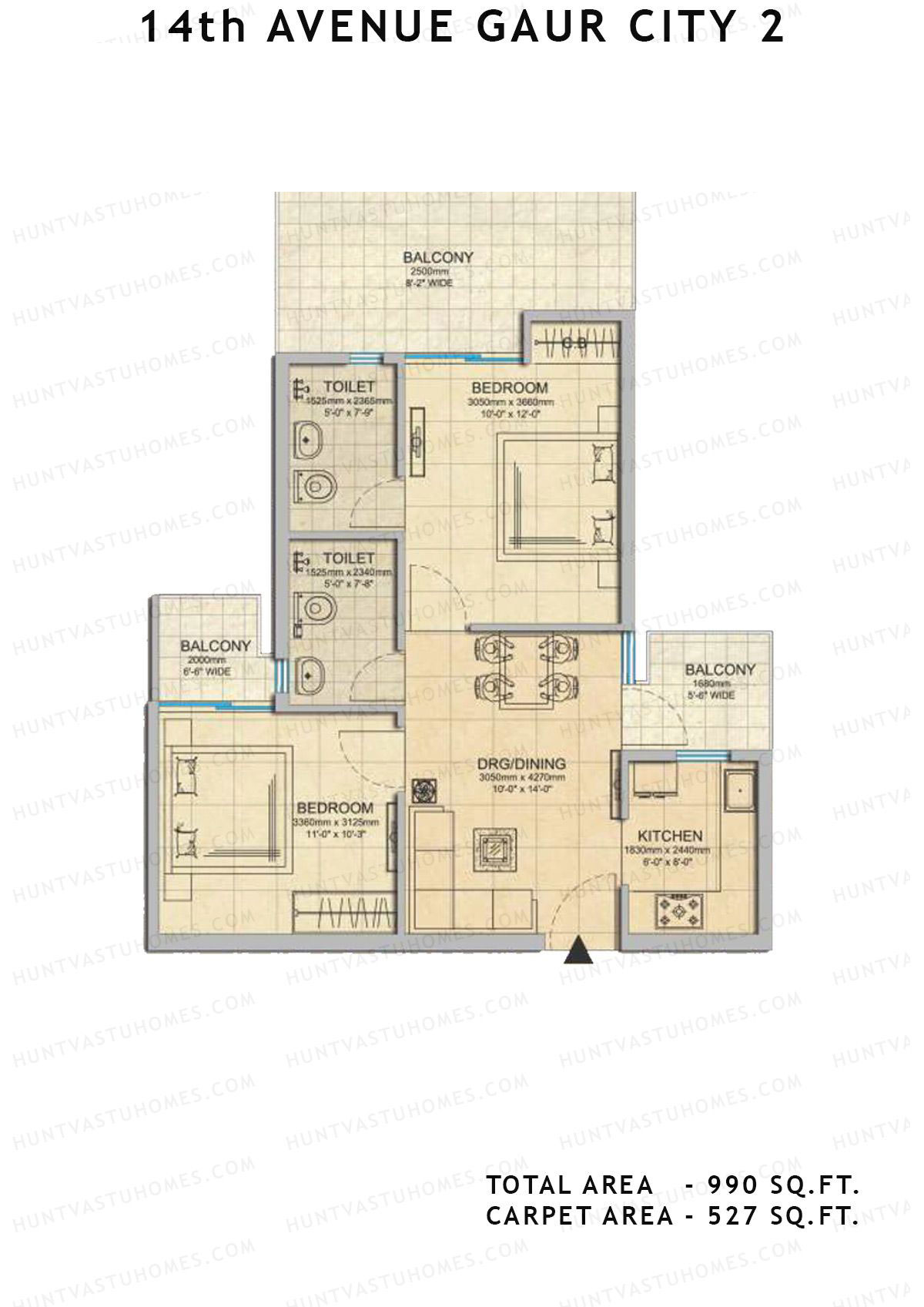 Gaur City 2 14Th Avenue BLOCK K Unit 82 Floor Plan