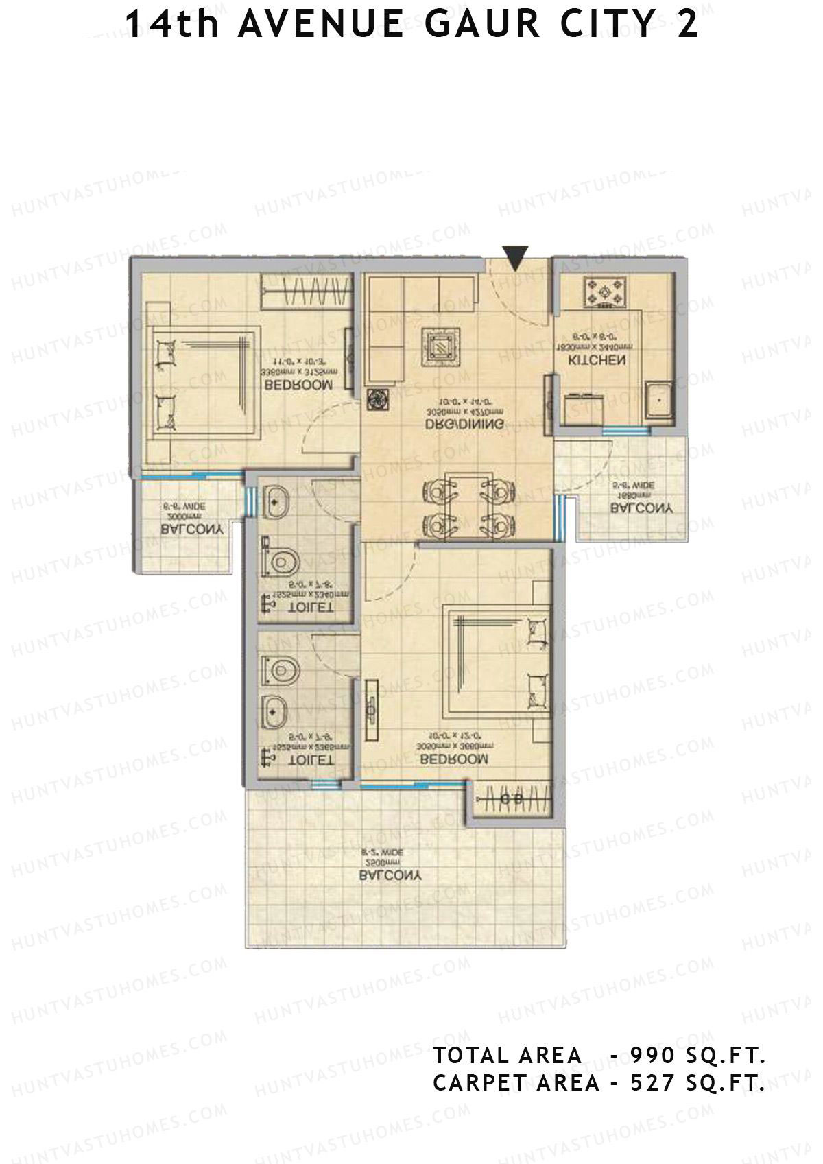 Gaur City 2 14Th Avenue BLOCK K Unit 85 Floor Plan