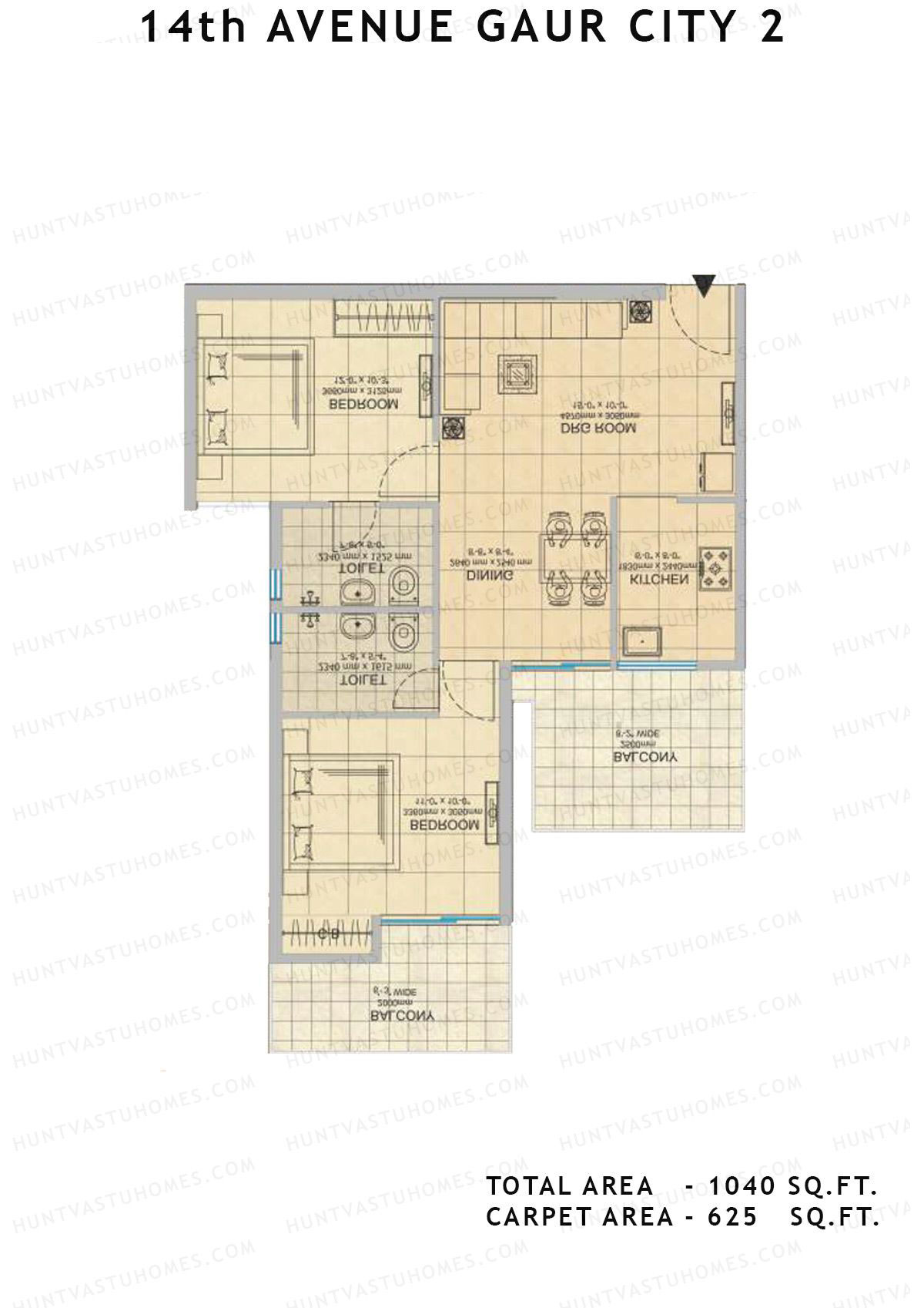 Gaur City 2 14Th Avenue BLOCK K Unit 86 Floor Plan