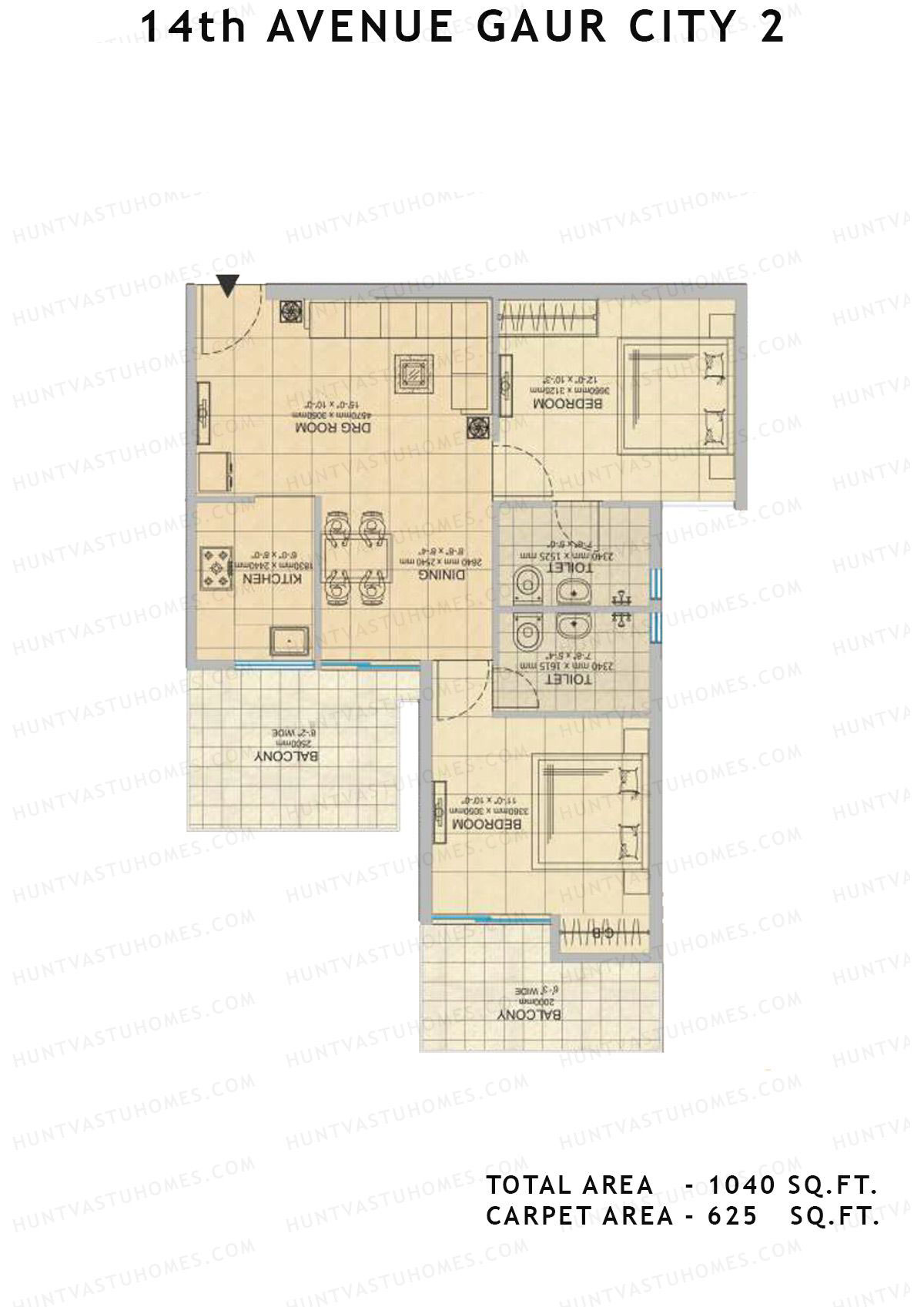 Gaur City 2 14Th Avenue BLOCK K Unit 87 Floor Plan
