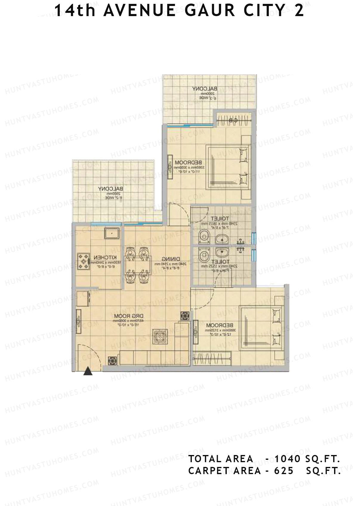 Gaur City 2 14Th Avenue BLOCK K Unit 88 Floor Plan