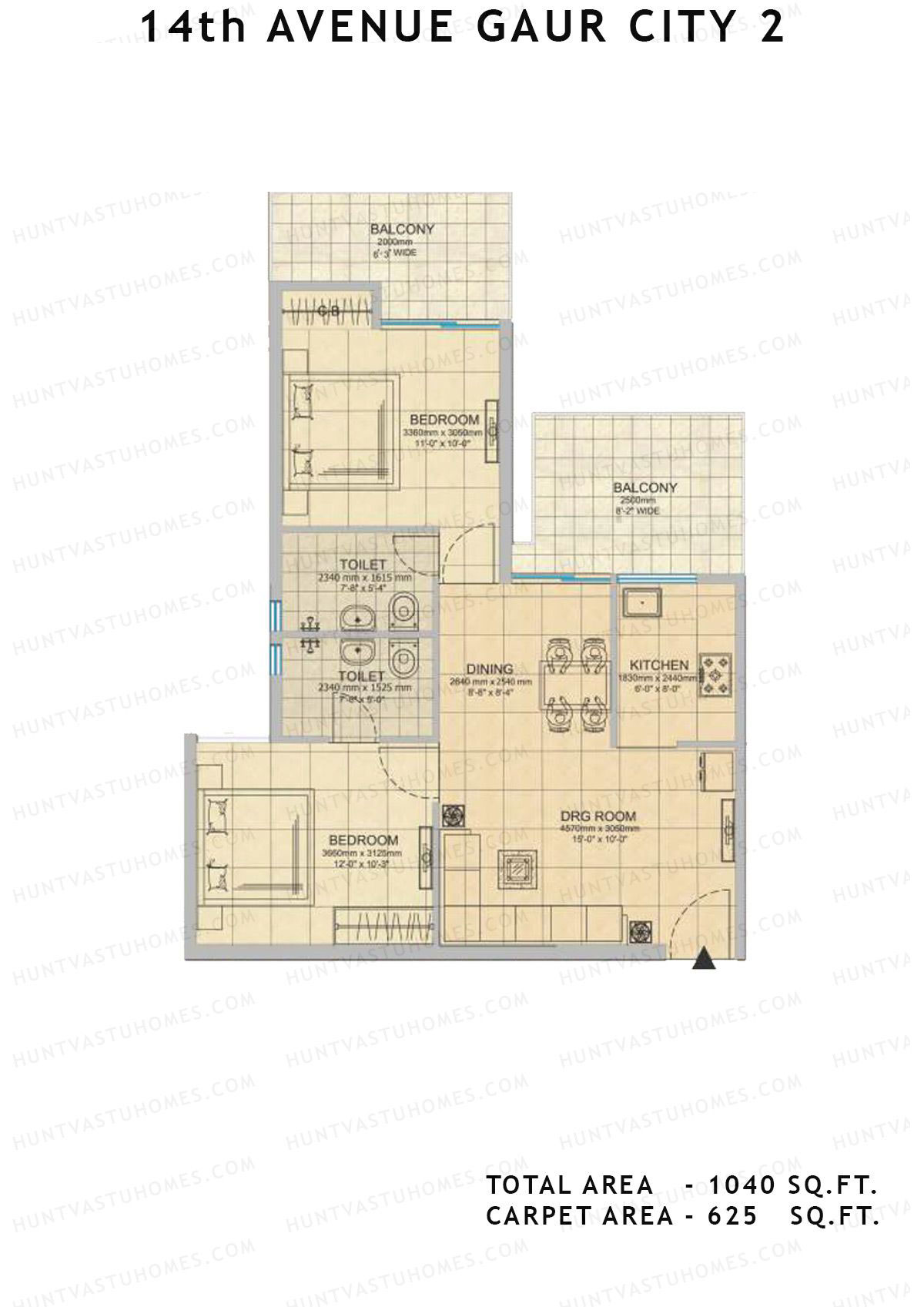 Gaur City 2 14Th Avenue BLOCK K Unit 89 Floor Plan
