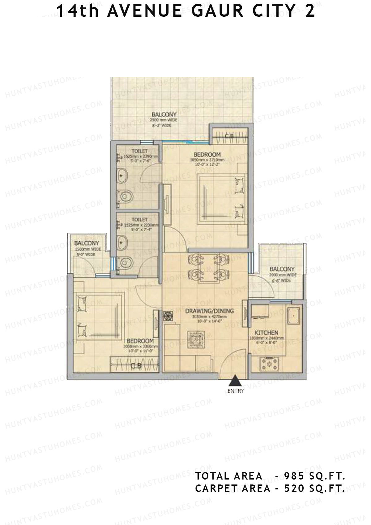 Gaur City 2 14Th Avenue BLOCK L Unit 90, 96 Floor Plan