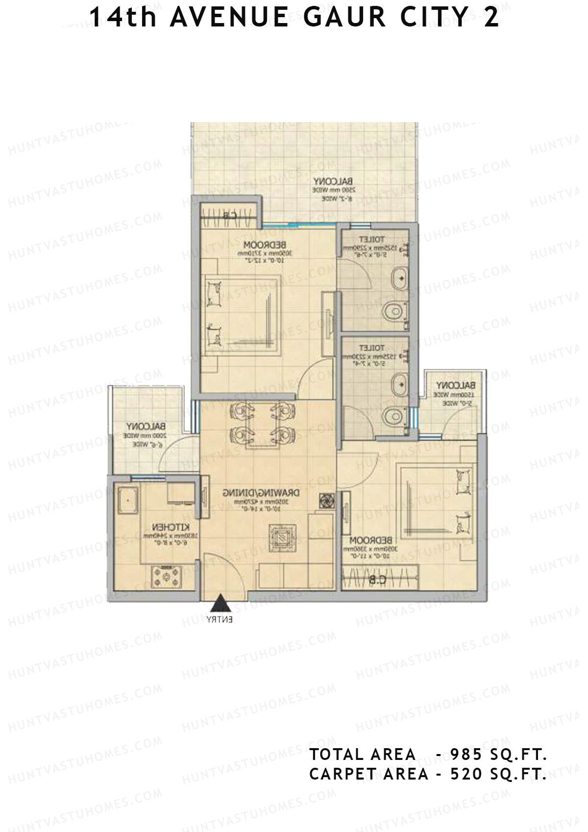 Gaur City 2 14Th Avenue BLOCK L Unit 91, 97 Floor Plan