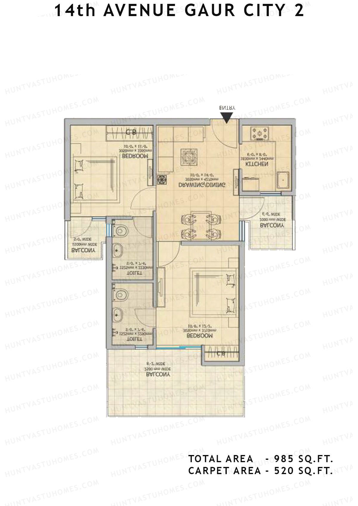 Gaur City 2 14Th Avenue BLOCK L Unit 93, 95 Floor Plan