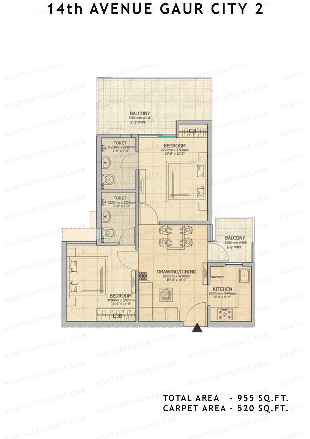 Gaur City 2 14Th Avenue BLOCK M Unit 98, 104 Floor Plan