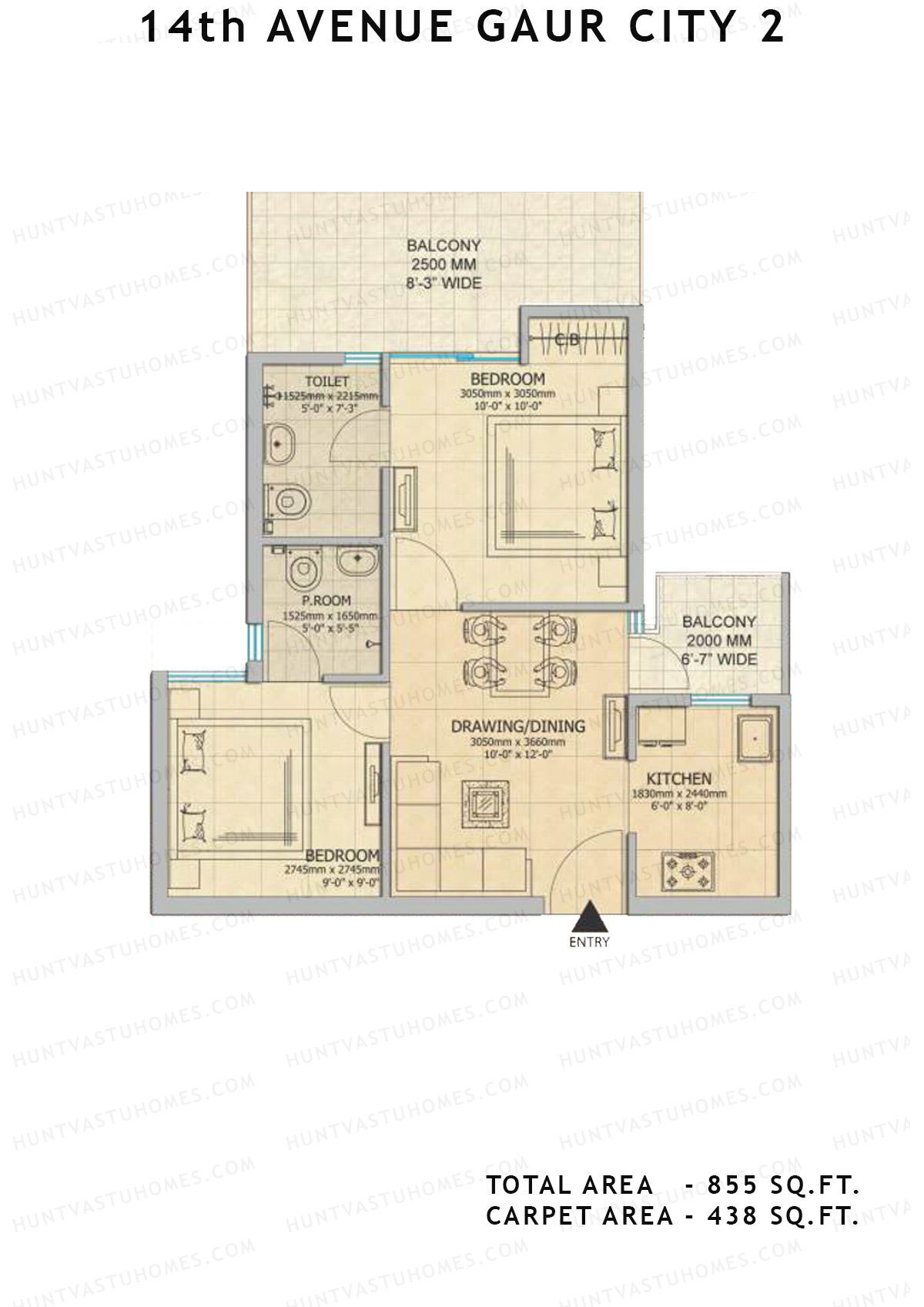 Gaur City 2 14Th Avenue BLOCK N Unit 106, 112 Floor Plan