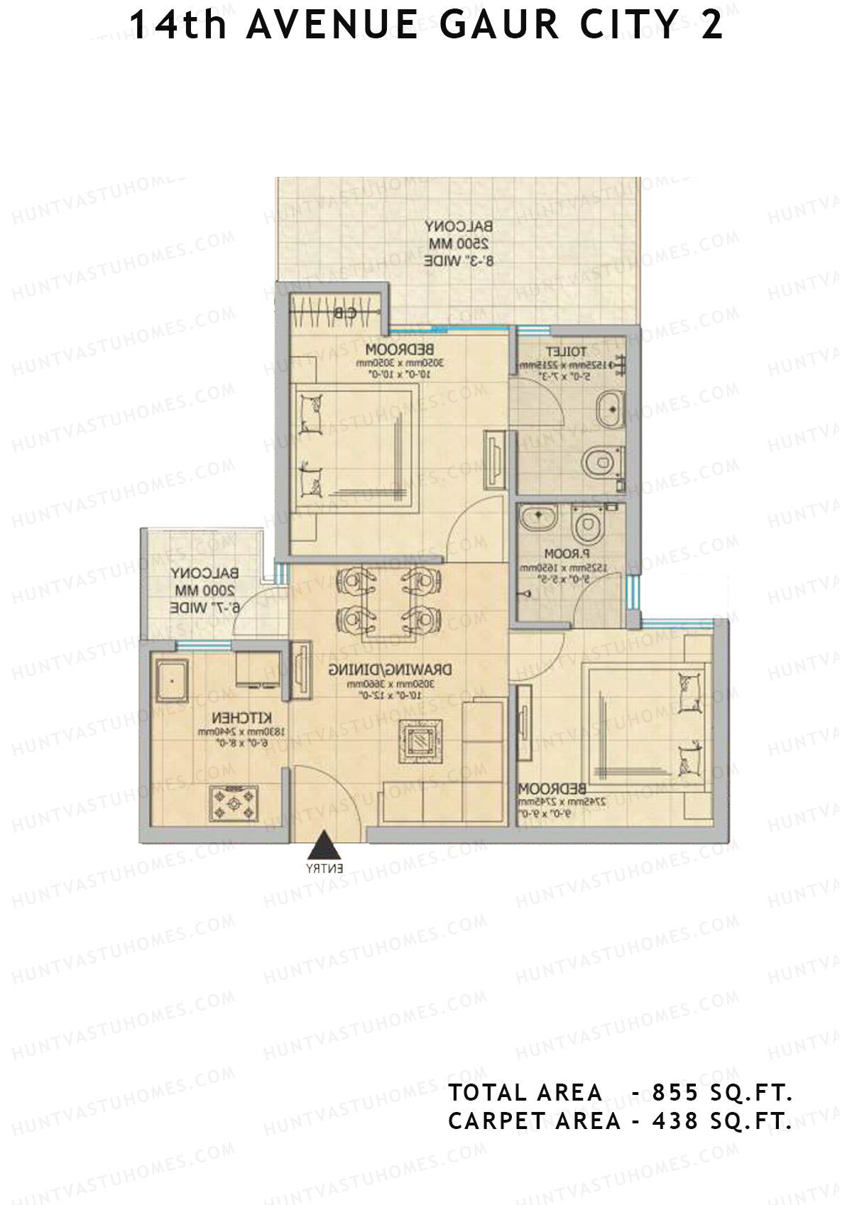 Gaur City 2 14Th Avenue BLOCK N Unit 107, 114 Floor Plan