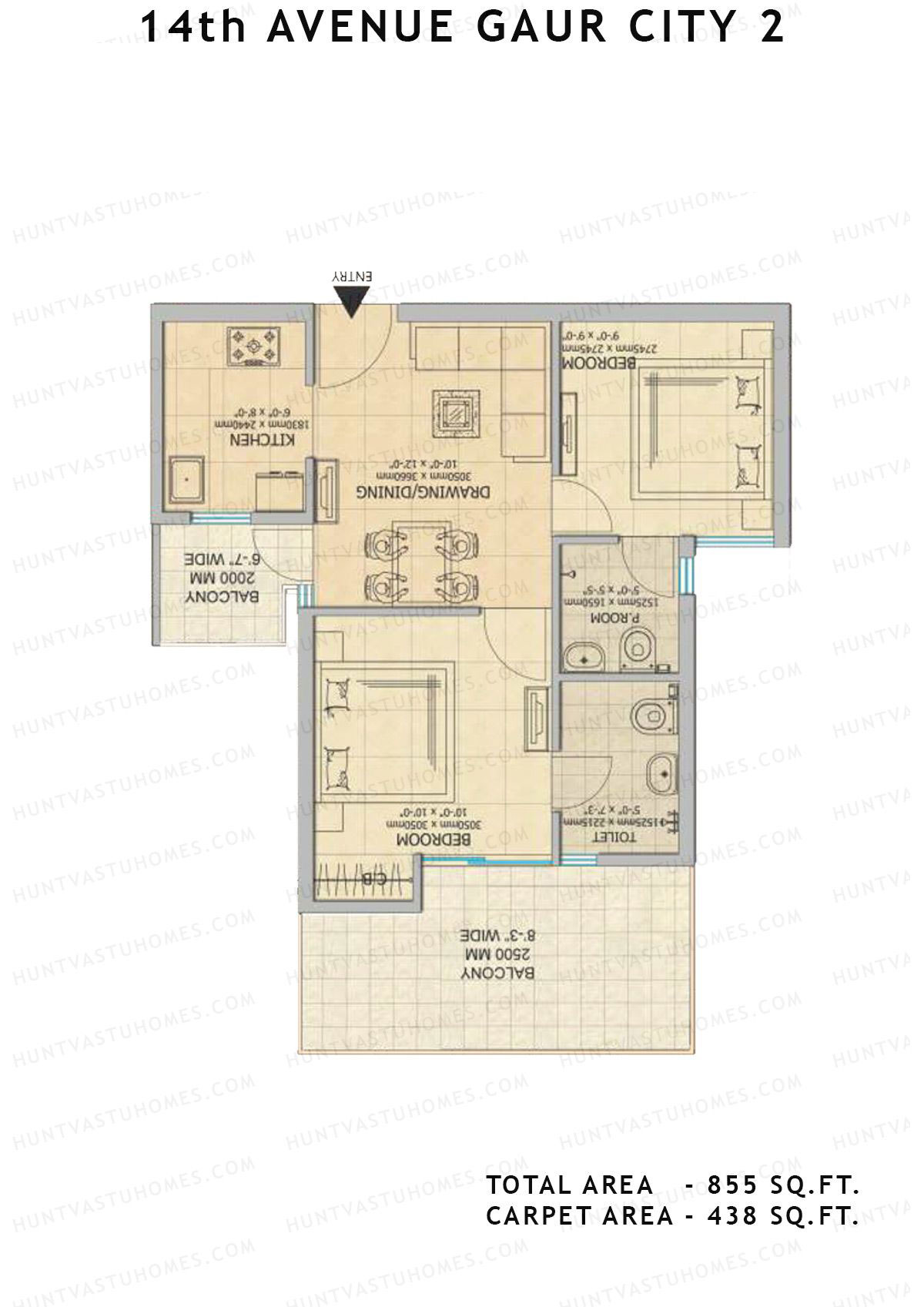 Gaur City 2 14Th Avenue BLOCK N Unit 108, 110 Floor Plan