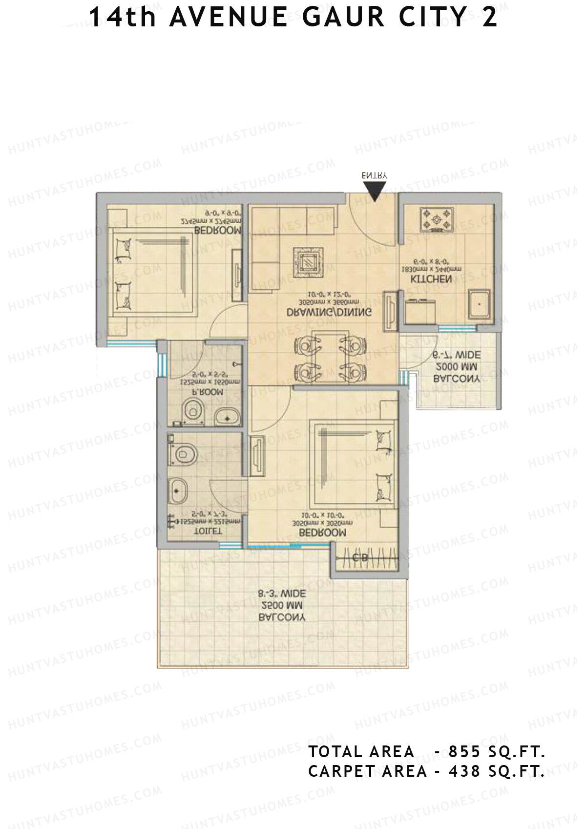 Gaur City 2 14Th Avenue BLOCK N Unit 109, 111 Floor Plan
