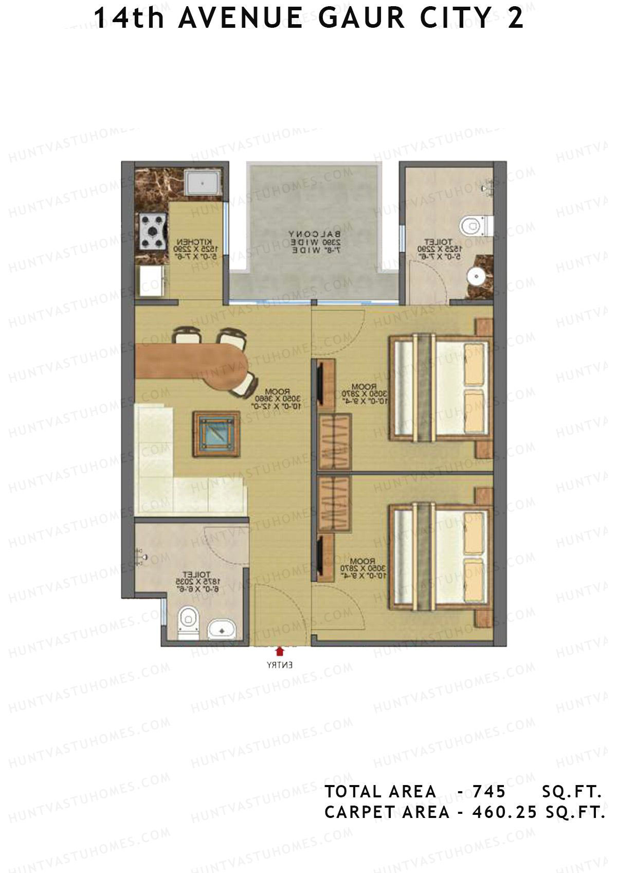 Gaur City 2 14Th Avenue BLOCK V Unit 194 Floor Plan
