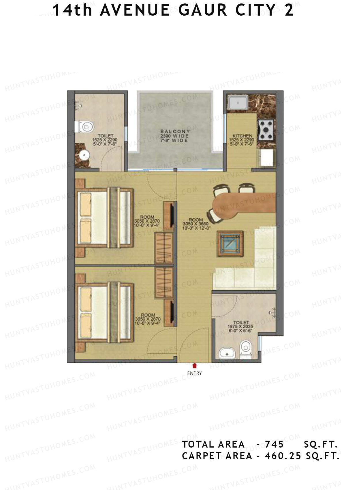 Gaur City 2 14Th Avenue BLOCK V Unit 195, 196 Floor Plan