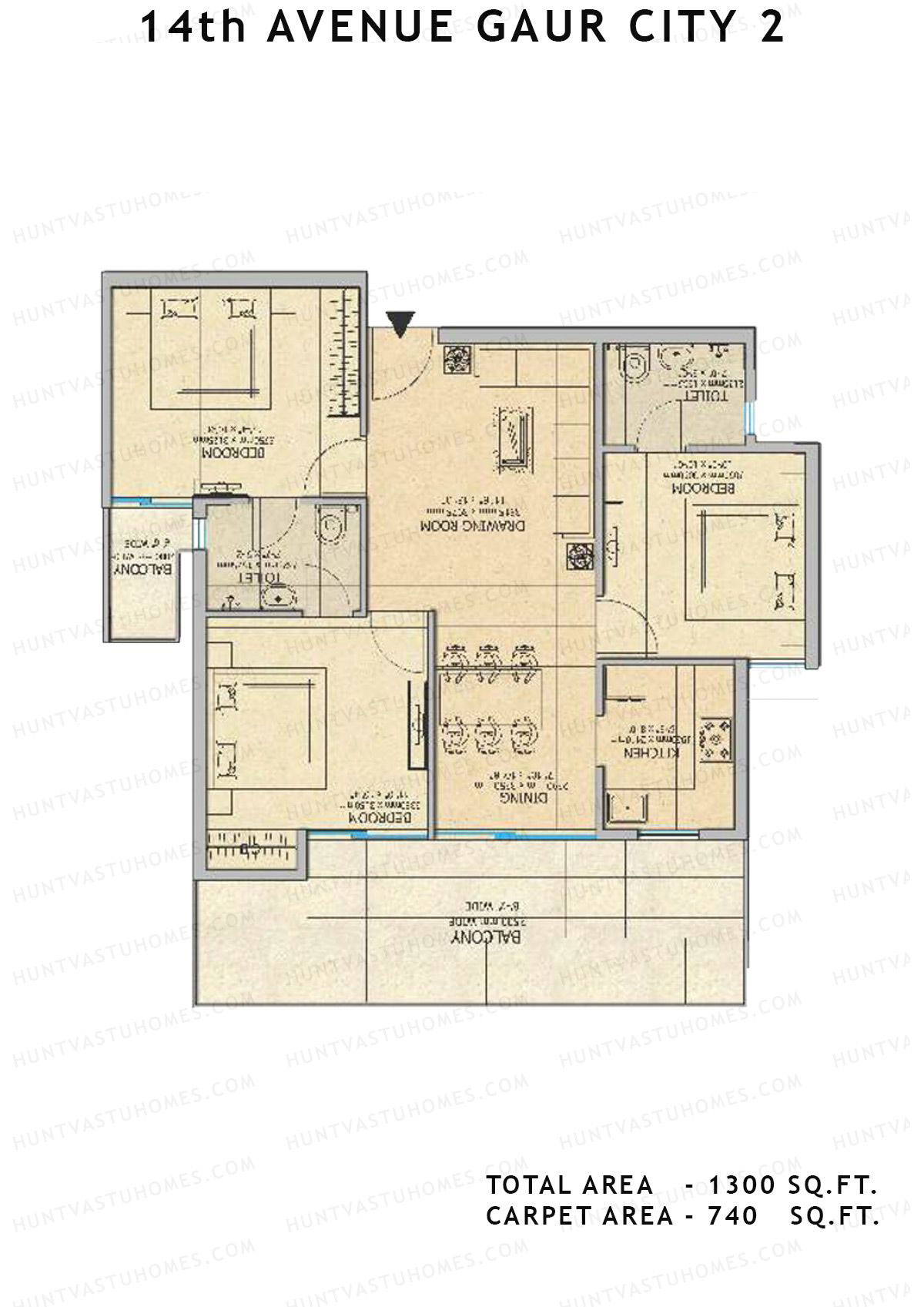 Gaur City 2 14Th Avenue BLOCK G Unit 50, 56 Floor Plan