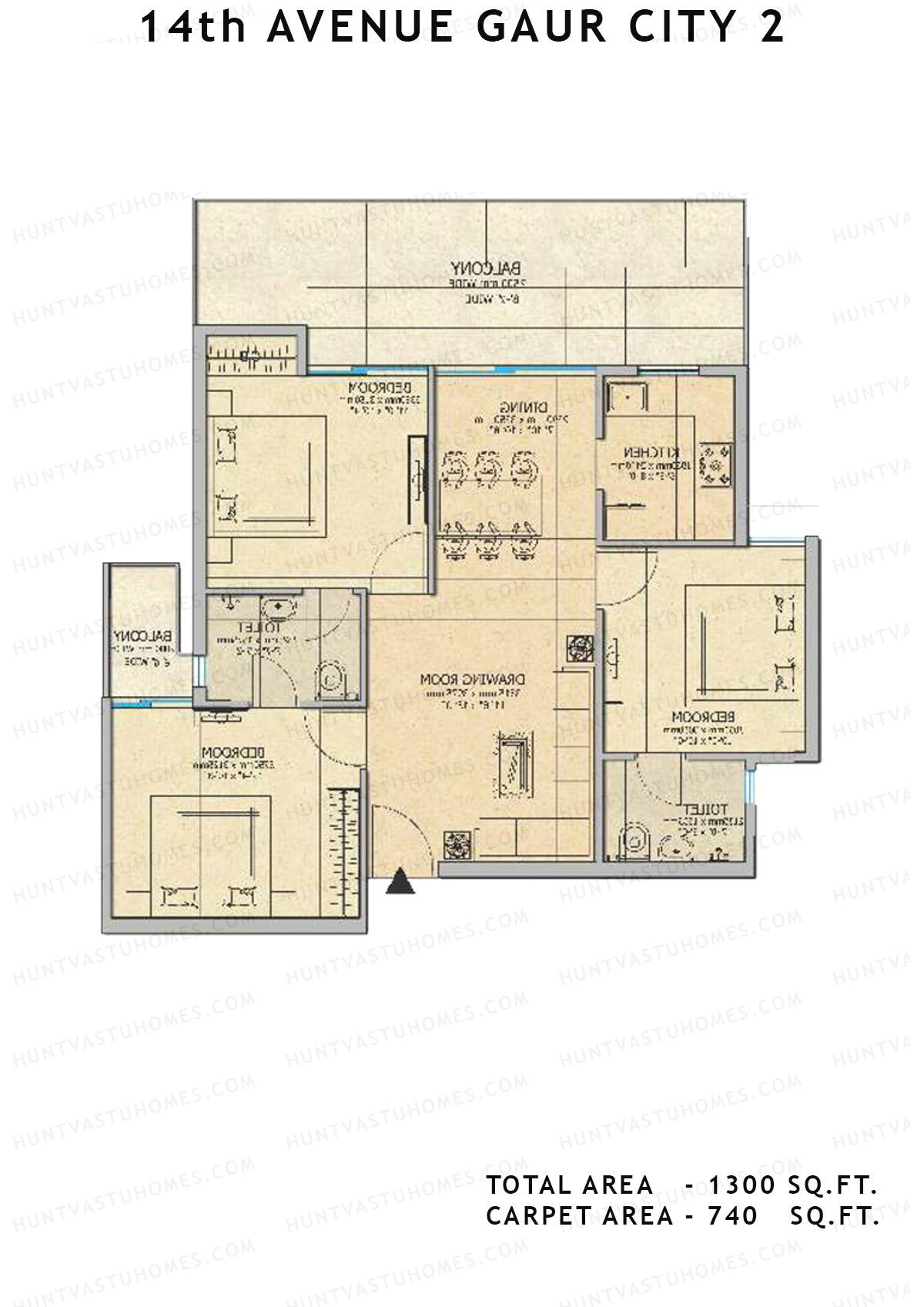 Gaur City 2 14Th Avenue BLOCK G Unit 53, 55 Floor Plan