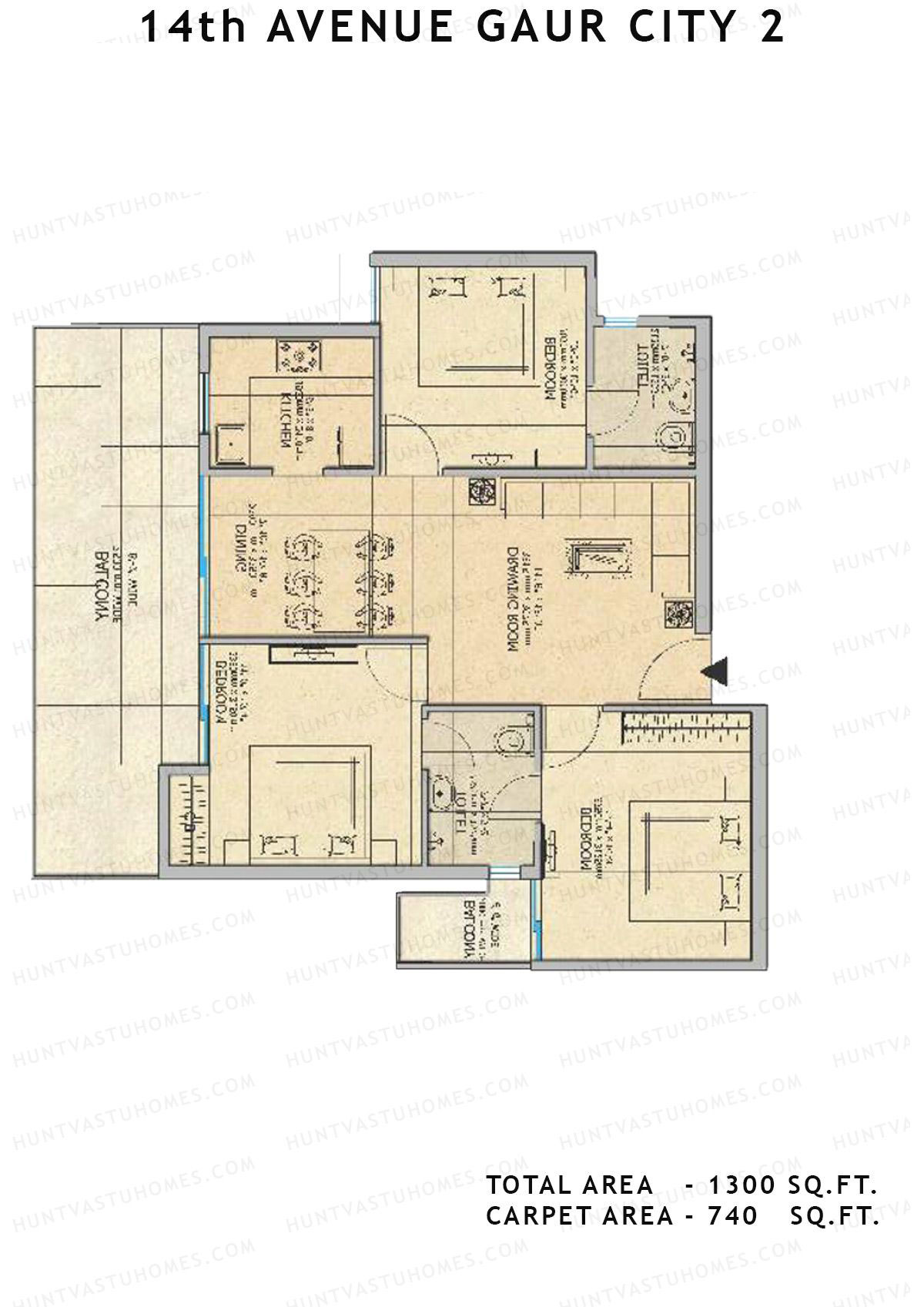 Gaur City 2 14Th Avenue BLOCK J Unit 79 Floor Plan