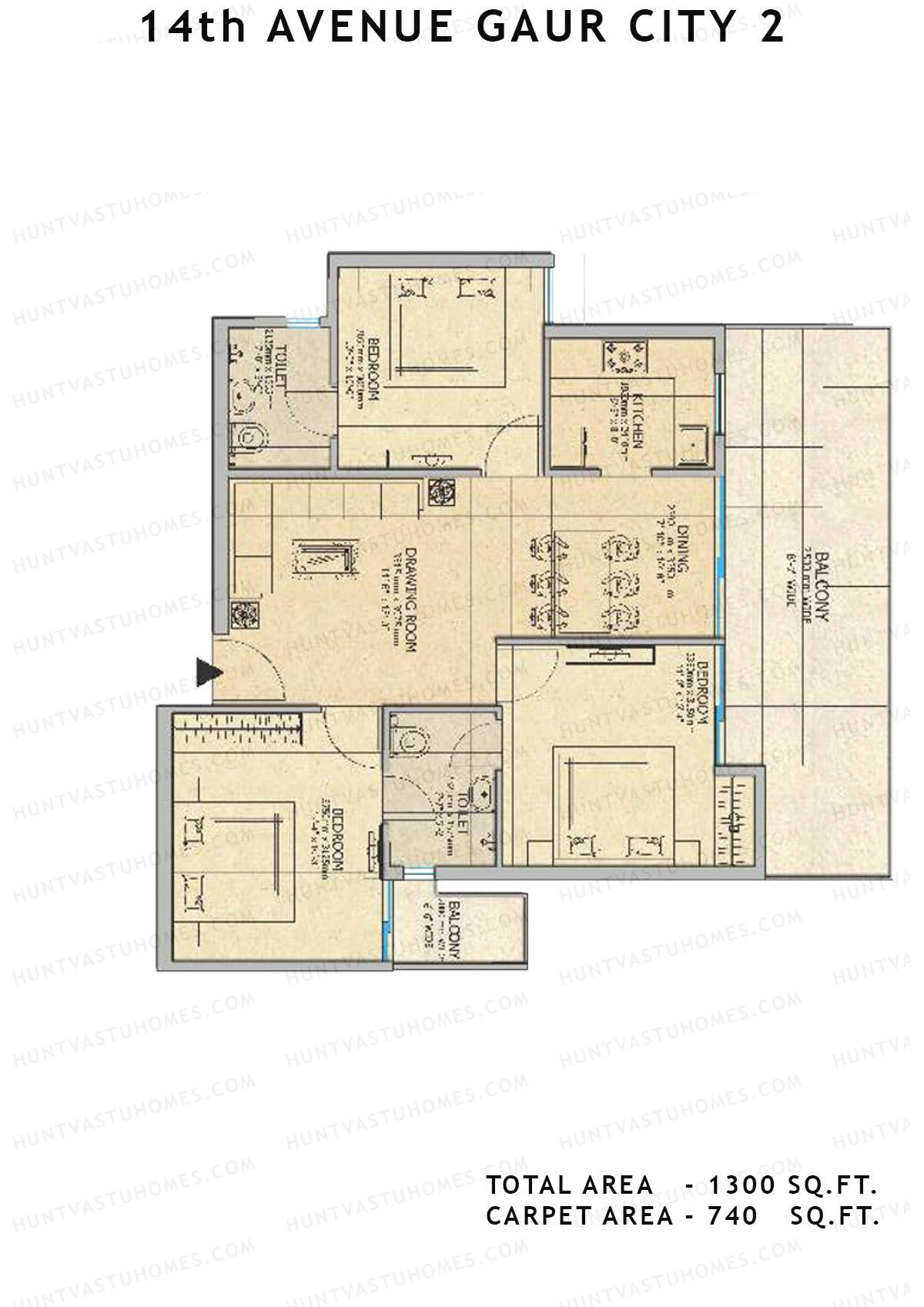 Gaur City 2 14Th Avenue BLOCK J Unit 80 Floor Plan