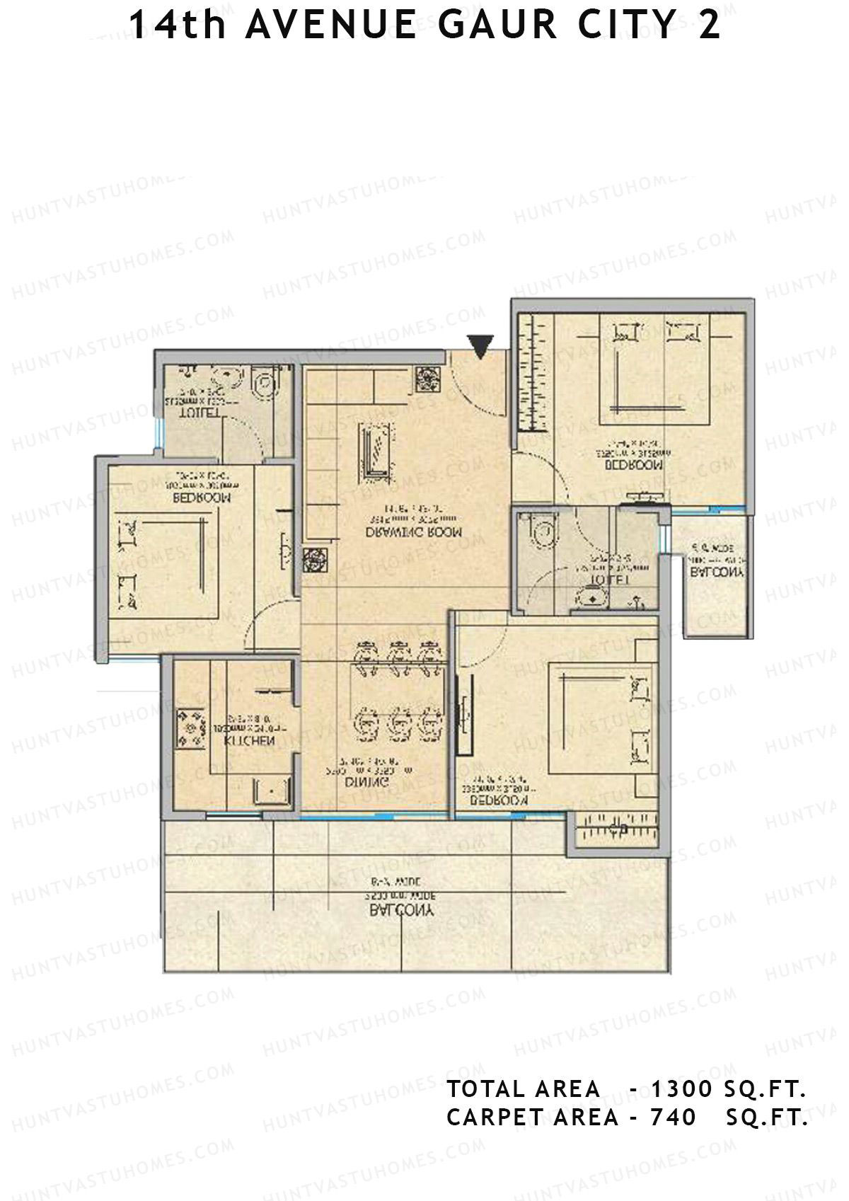Gaur City 2 14Th Avenue BLOCK K Unit 84 Floor Plan