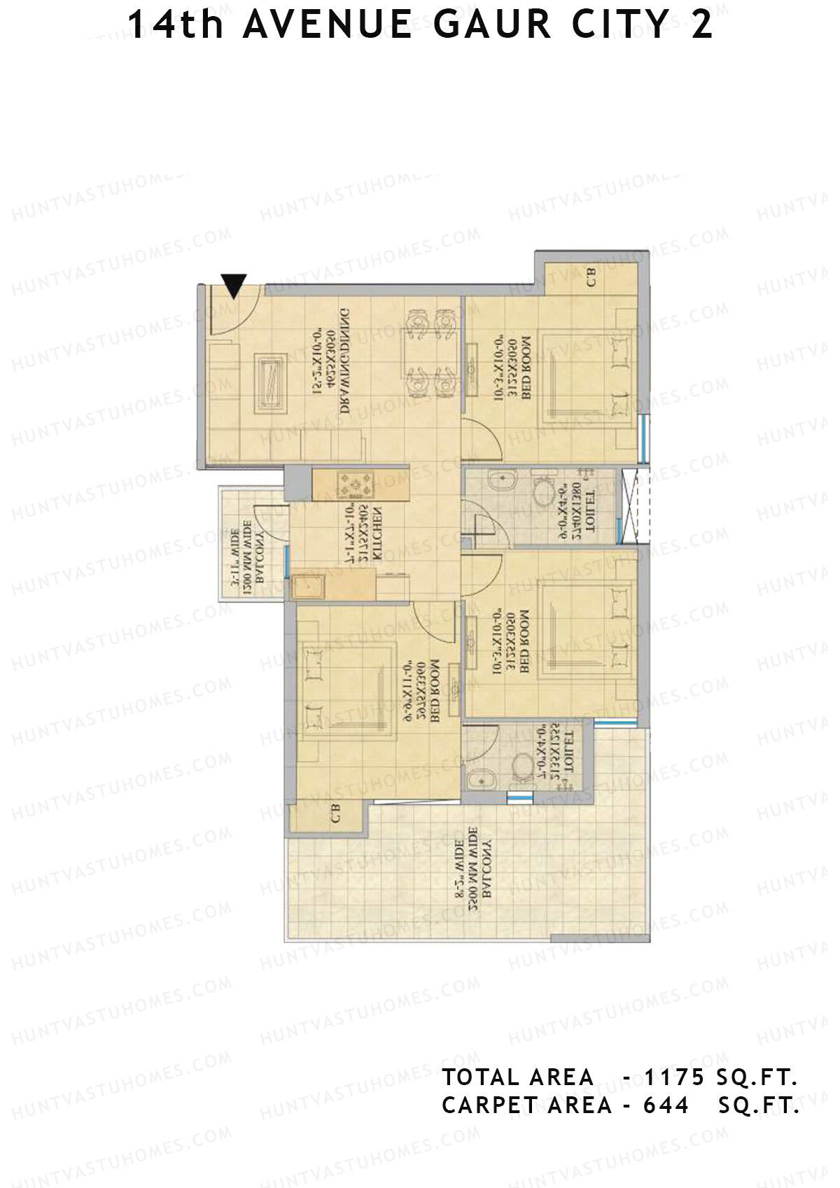 Gaur City 2 14Th Avenue BLOCK P Unit 127, 133 Floor Plan