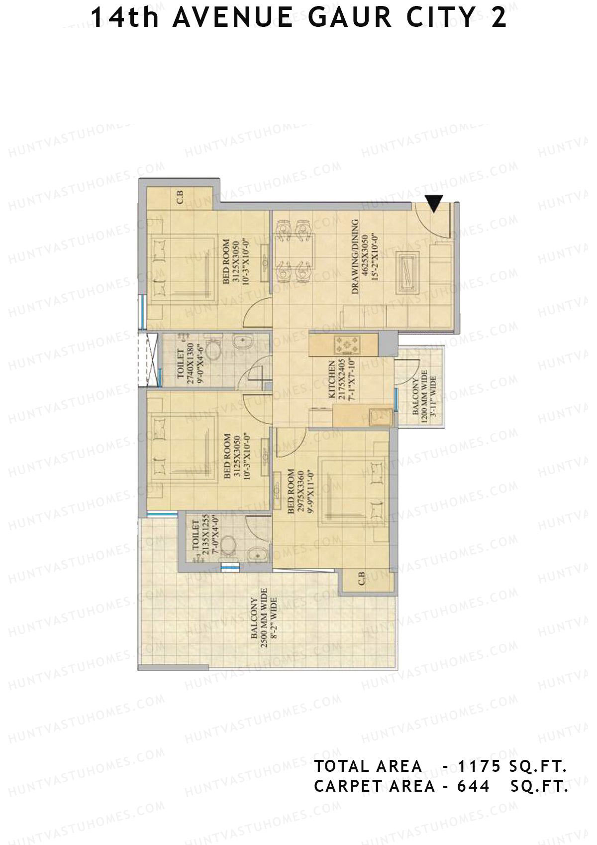 Gaur City 2 14Th Avenue BLOCK P Unit 128, 134 Floor Plan