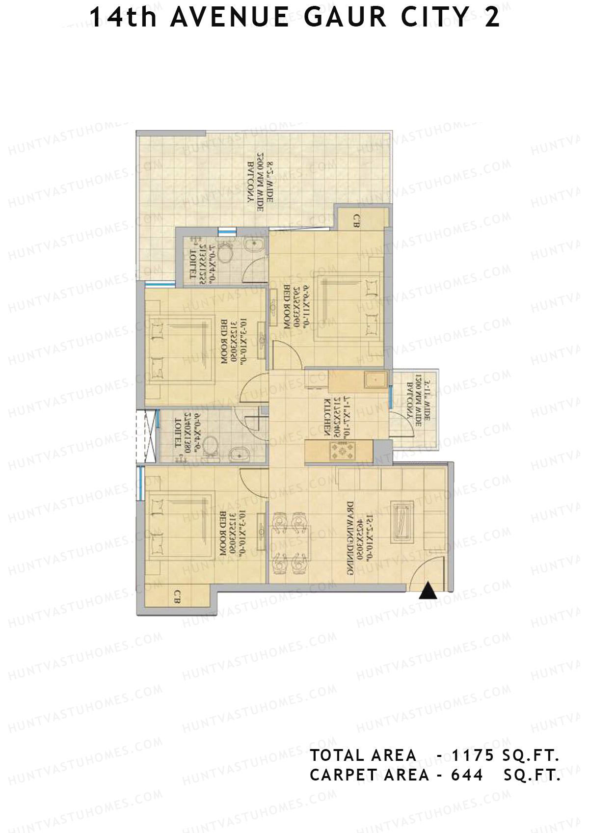 Gaur City 2 14Th Avenue BLOCK P Unit 129, 131 Floor Plan