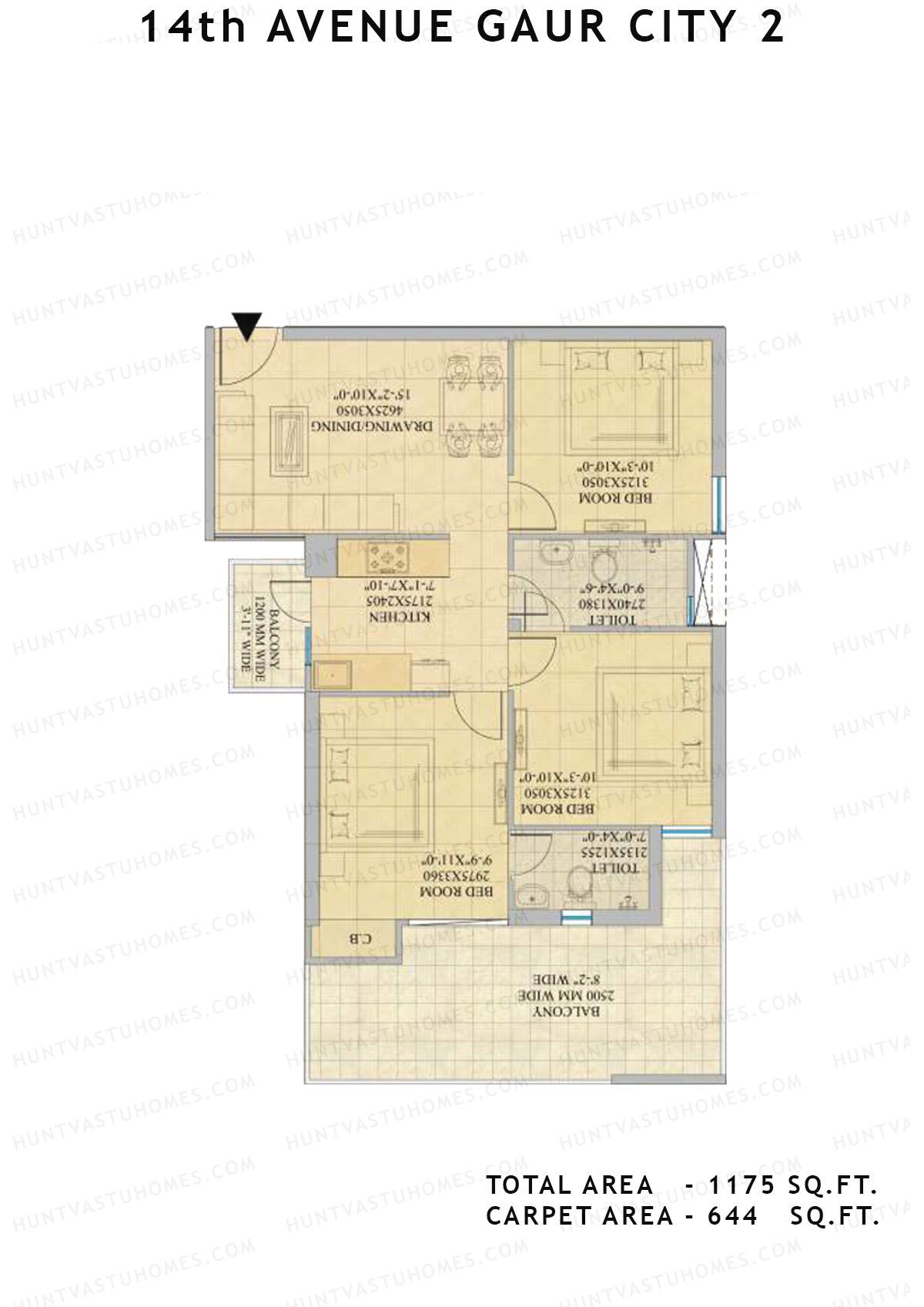 Gaur City 2 14Th Avenue BLOCK R Unit 43, 49 Floor Plan