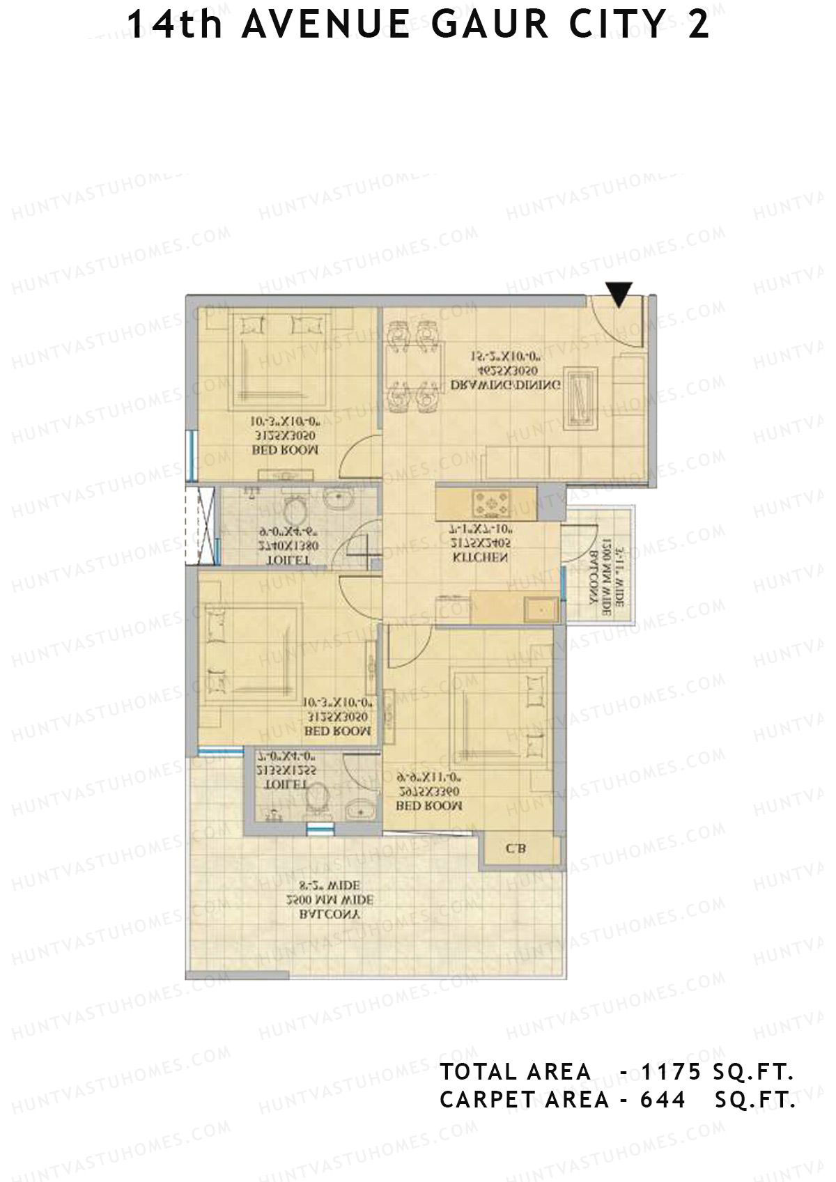 Gaur City 2 14Th Avenue BLOCK R Unit 44, 50 Floor Plan
