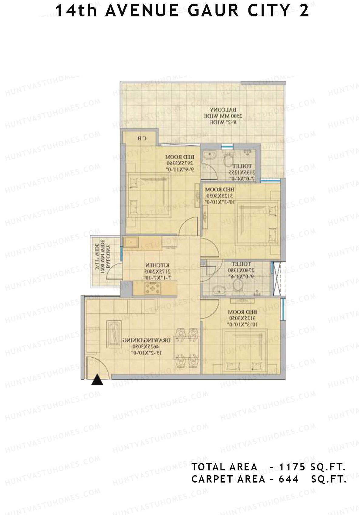 Gaur City 2 14Th Avenue BLOCK R Unit 46, 48 Floor Plan