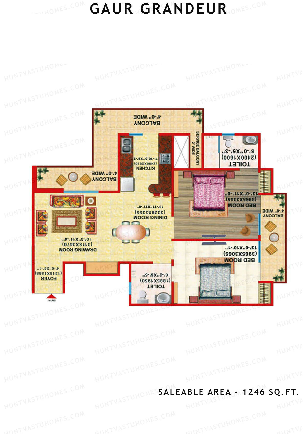 Gaur Grandeur Tower A Unit 1 Floor Plan