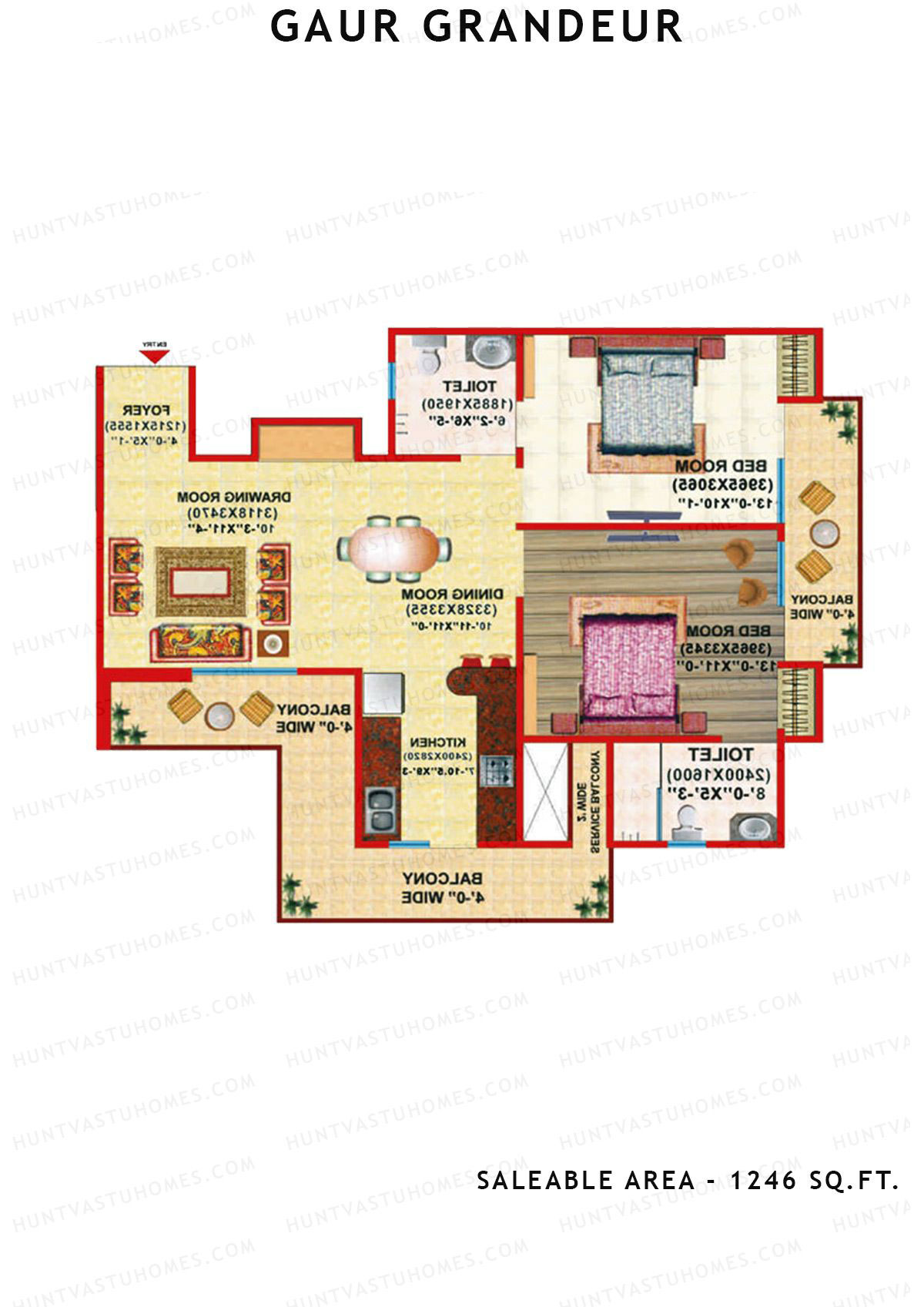 Gaur Grandeur Tower A Unit 2 Floor Plan