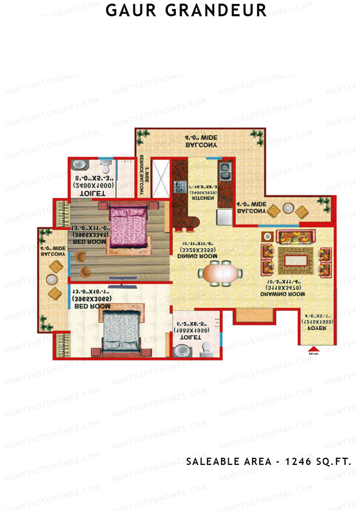 Gaur Grandeur Tower A Unit 4 Floor Plan