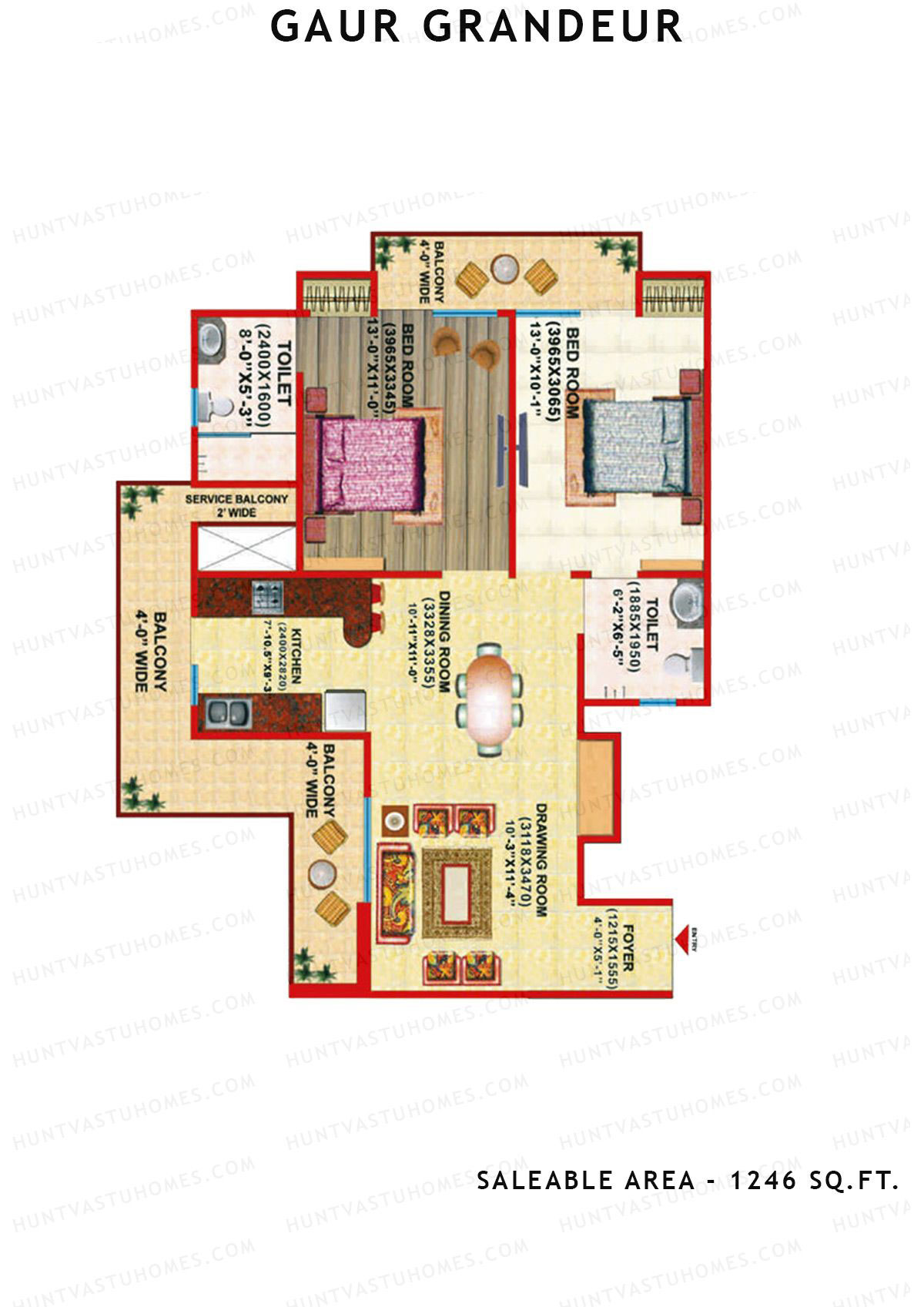 Gaur Grandeur Tower A Unit 5 Floor Plan