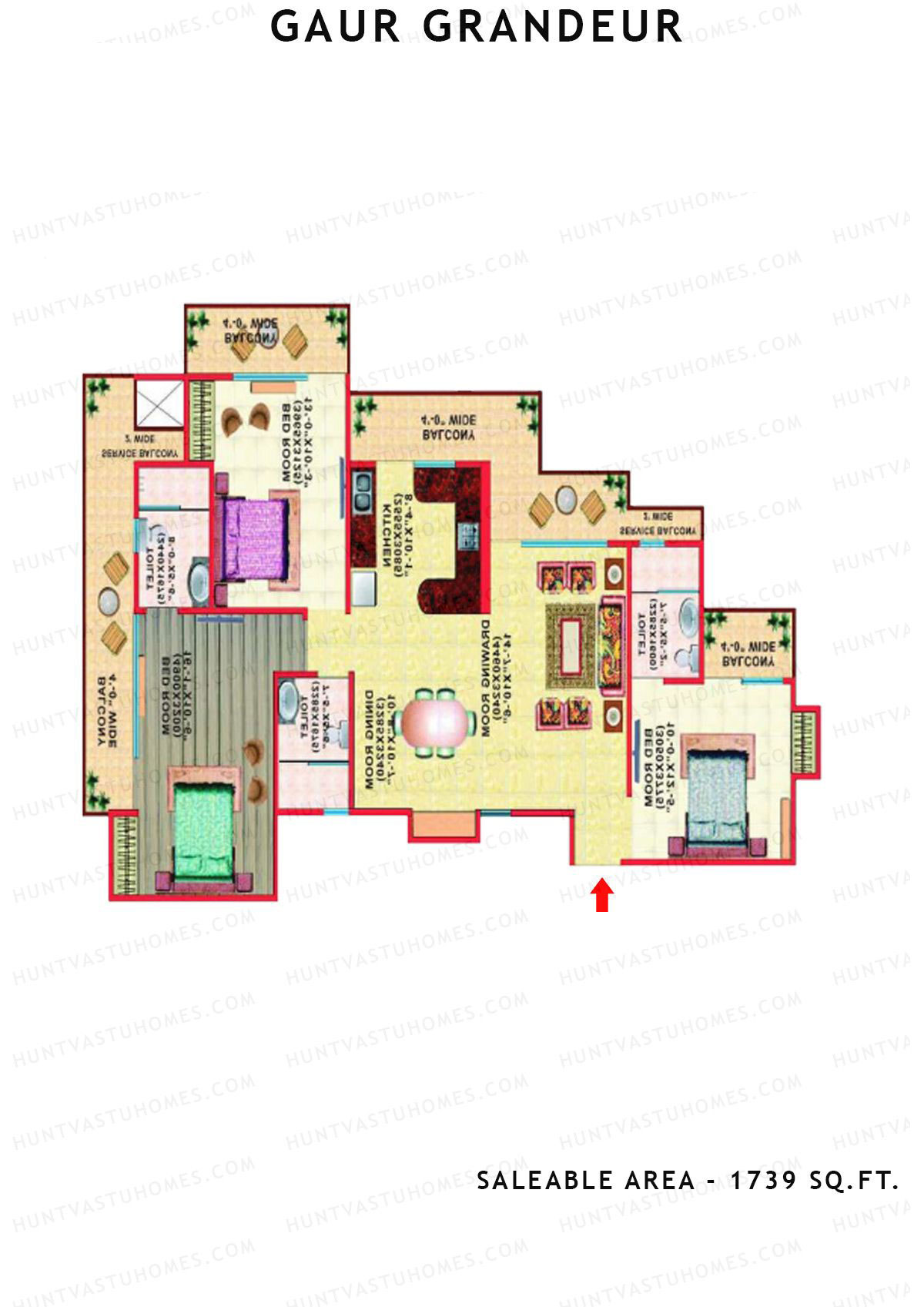 Gaur Grandeur Tower J Unit 4 (Samrat II) Floor Plan